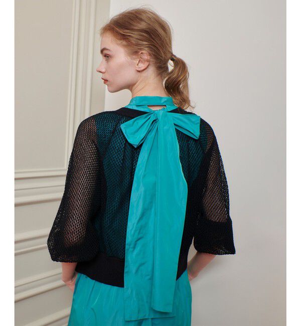 LOULOU WILLOUGHBY「【LOULOU WILLOUGHBY】バックリボンタフタワンピース」|ワンピース|