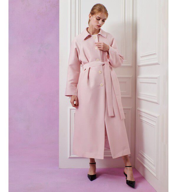 LOULOU WILLOUGHBY「【LOULOU WILLOUGHBY】シルクウールツイルロングコート」|ダッフルコート|