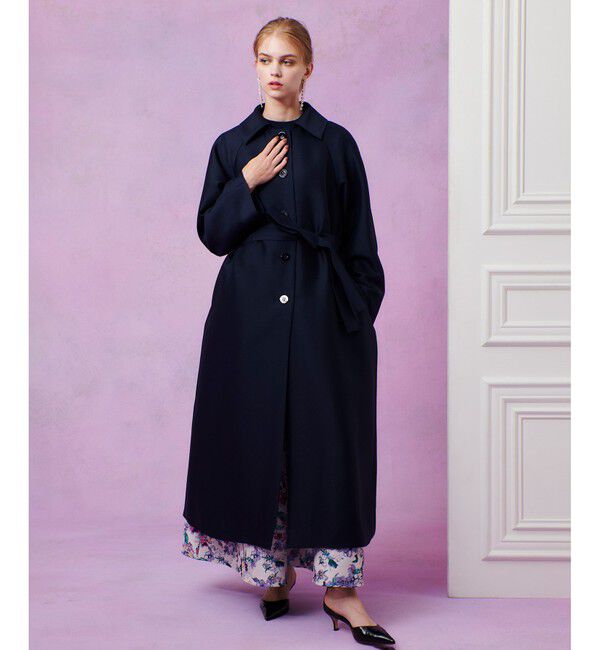 LOULOU WILLOUGHBY「【LOULOU WILLOUGHBY】シルクウールツイルロングコート」|ダッフルコート|