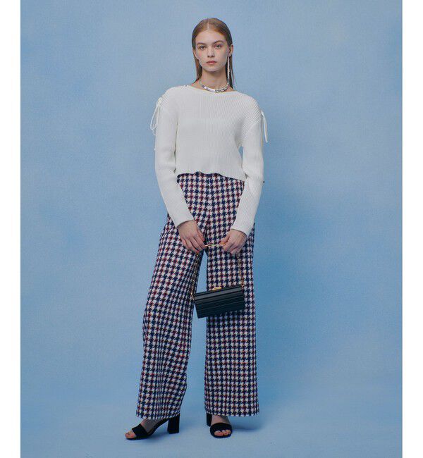 LOULOU WILLOUGHBY「【LOULOU WILLOUGHBY】レースアップショルダープルオーバー」|ニット・セーター|