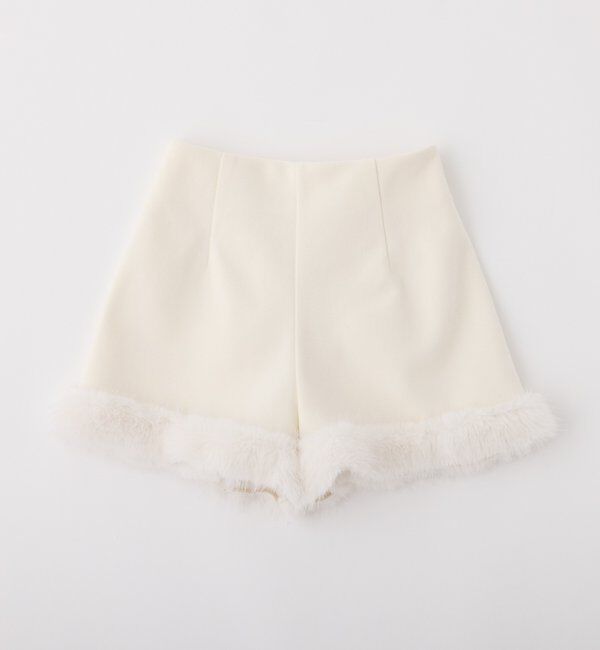 one after another NICE CLAUP「【セットアップ可能】裾フェイクファーショートパンツ」|チノ|