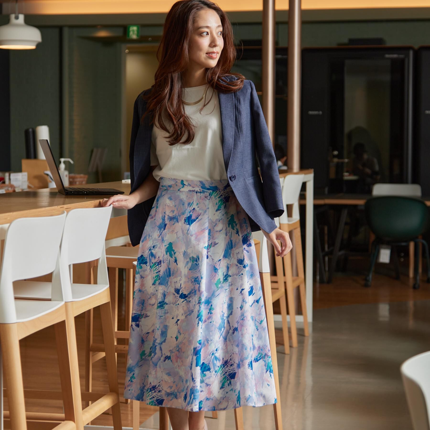 COUP DE CHANCE「【手洗い可／日本製】プリントフレアスカート」|スカート|