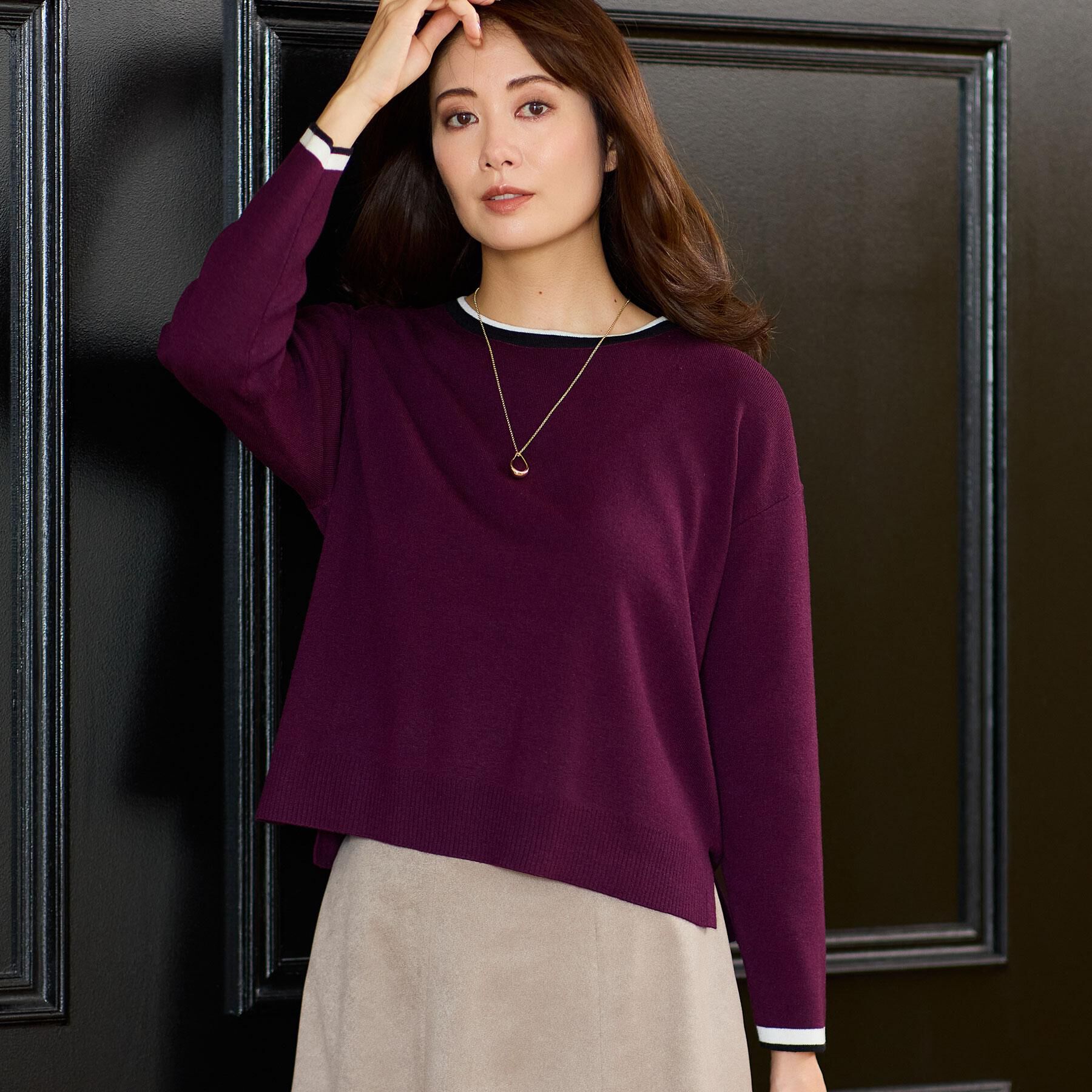 Reflect「【セットアップ可】バイカラーハイゲージニット」|ニット・セーター|