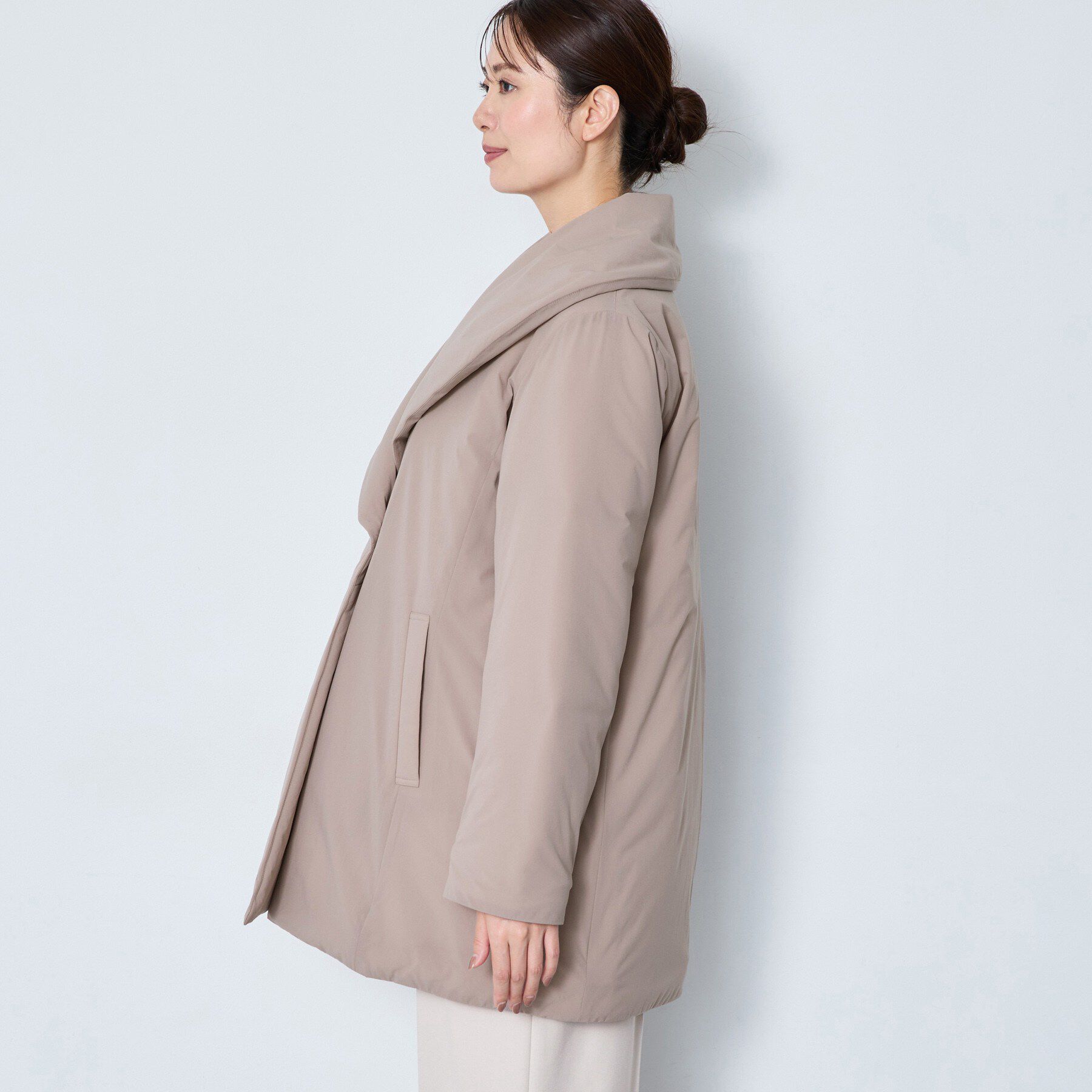 Reflect「【手洗い／撥水／保湿】ショールカラー 中綿入りコート」|チェスターコート|
