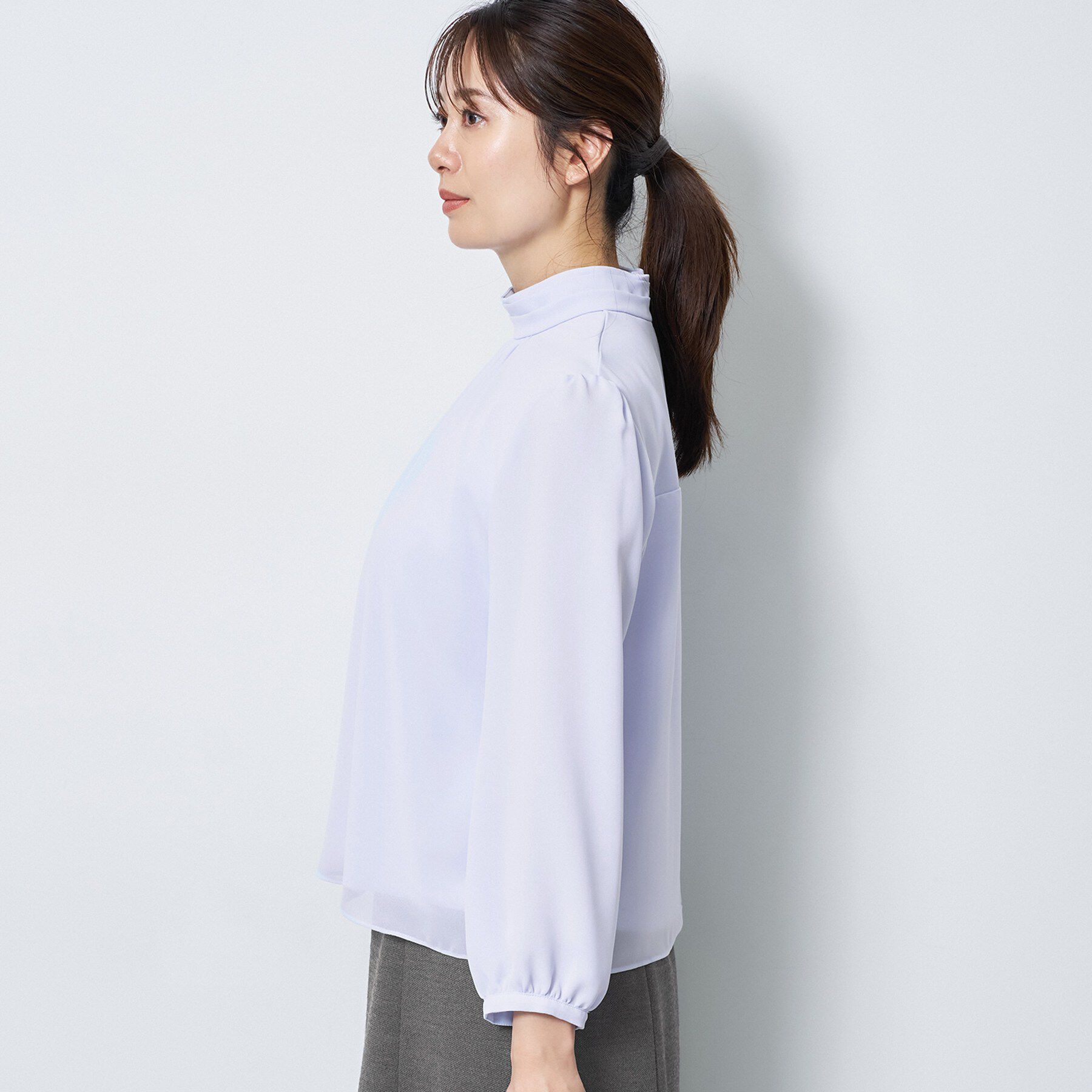 Reflect「【SS-4Lサイズ／通勤／セレモニー】プチハイネック シフォンブラウス」|シャツ・ブラウス|