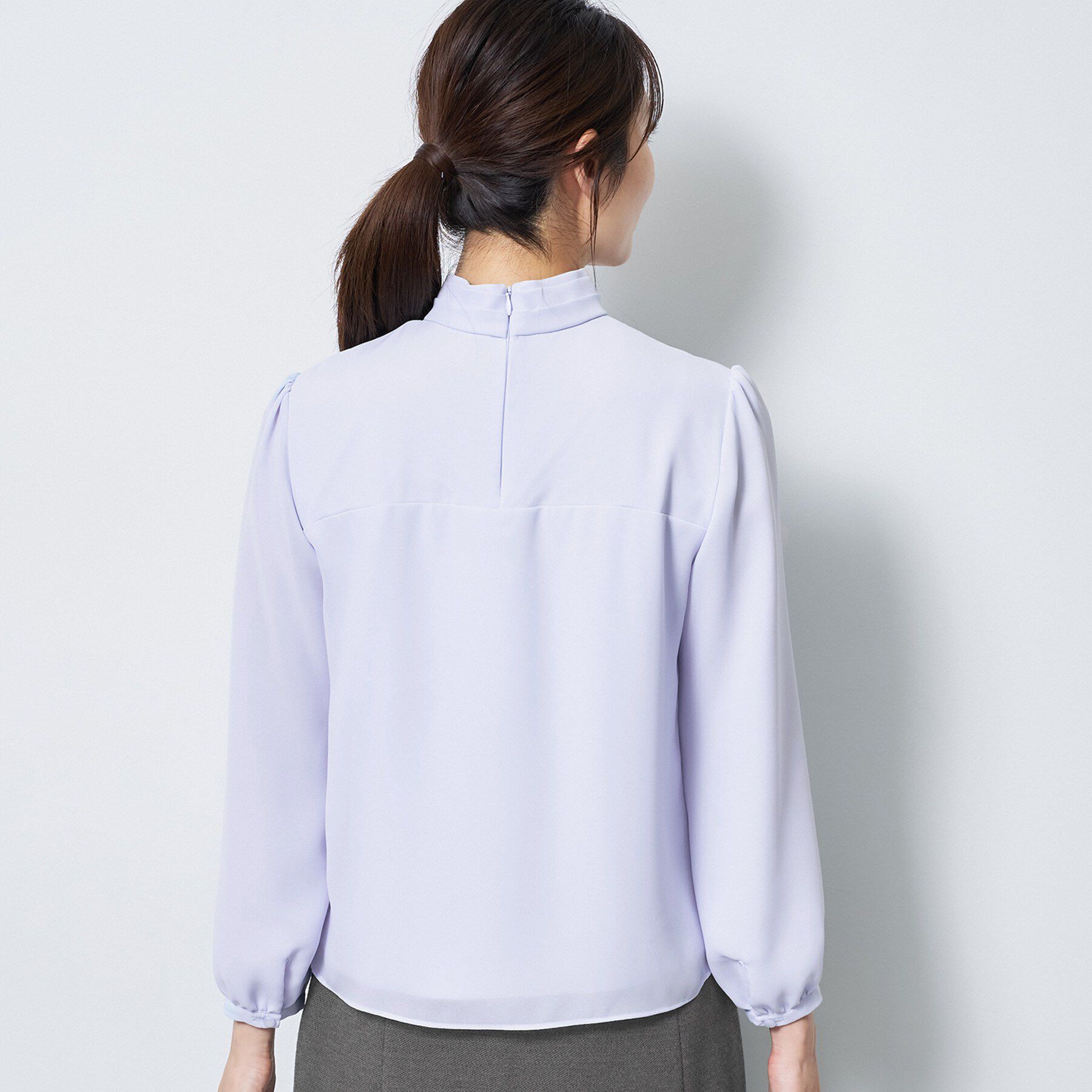 Reflect「【SS-4Lサイズ／通勤／セレモニー】プチハイネック シフォンブラウス」|シャツ・ブラウス|