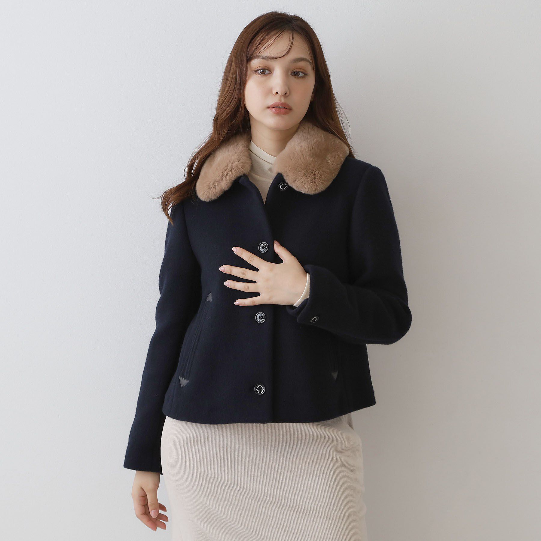DRESSTERIOR「【リアルファー/取り外し可】デチャッタブルファージャケットデチャッタブルファージャケット」|ブルゾン・スタジャン|