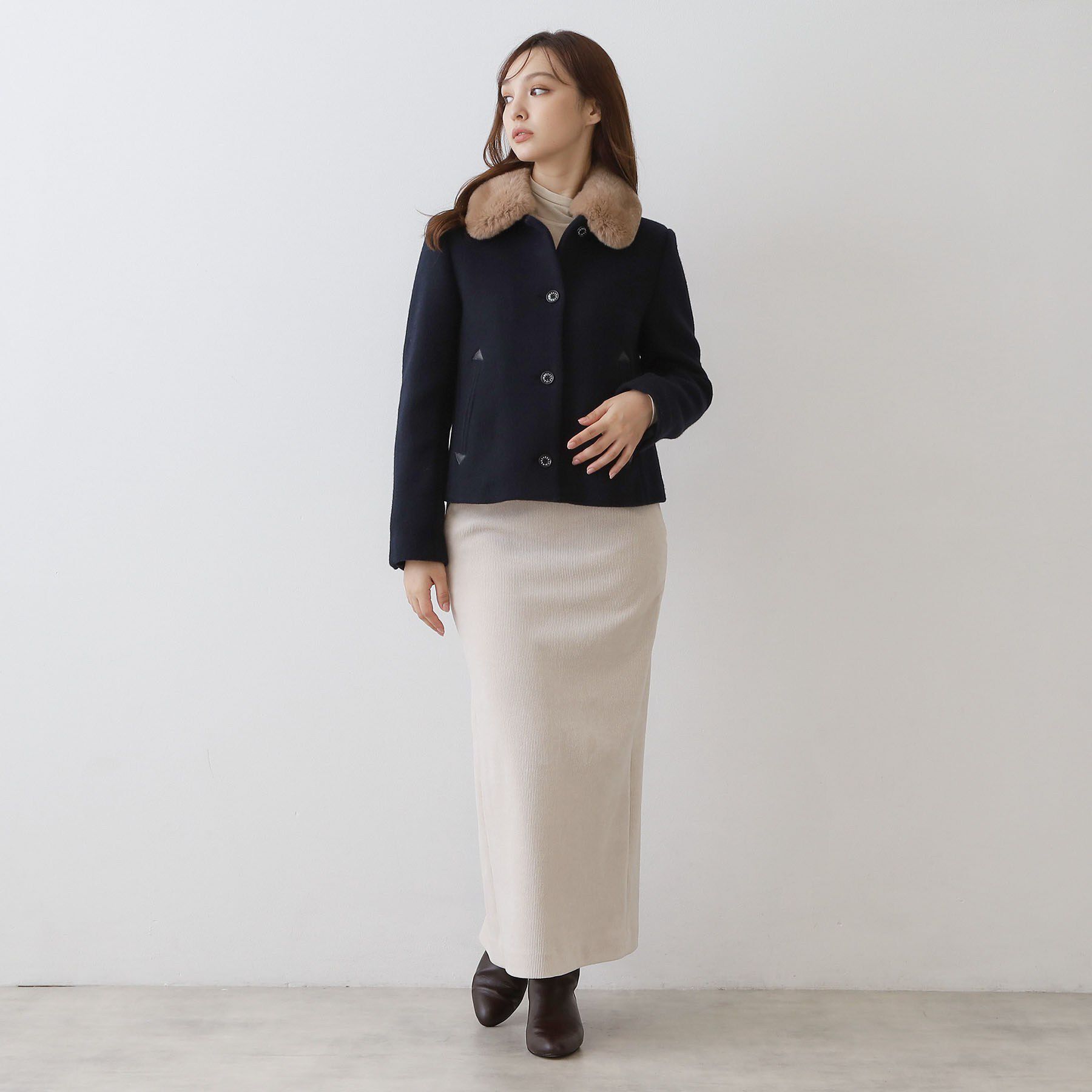 DRESSTERIOR「【リアルファー/取り外し可】デチャッタブルファージャケットデチャッタブルファージャケット」|ブルゾン・スタジャン|