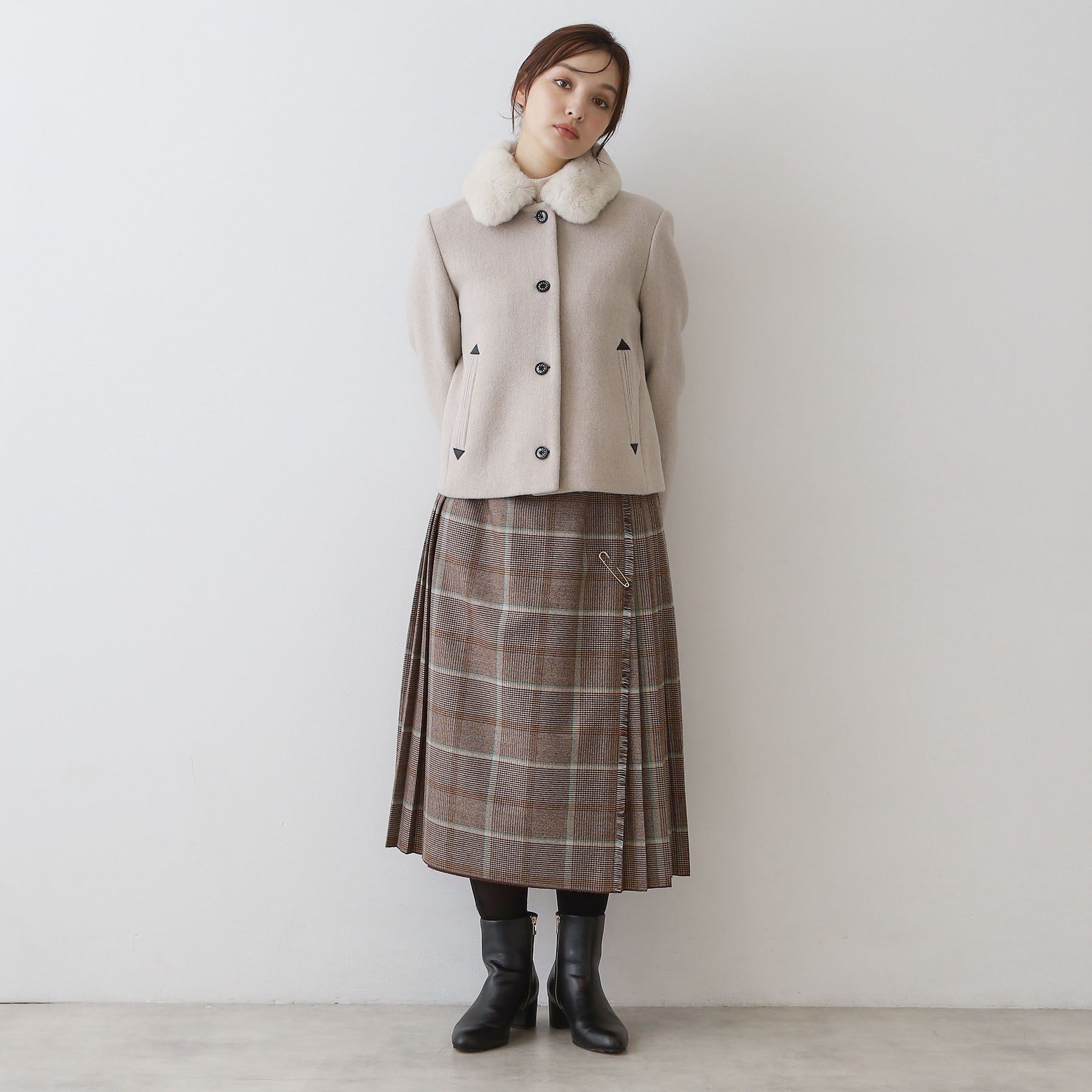 DRESSTERIOR「【リアルファー/取り外し可】デチャッタブルファージャケットデチャッタブルファージャケット」|ブルゾン・スタジャン|