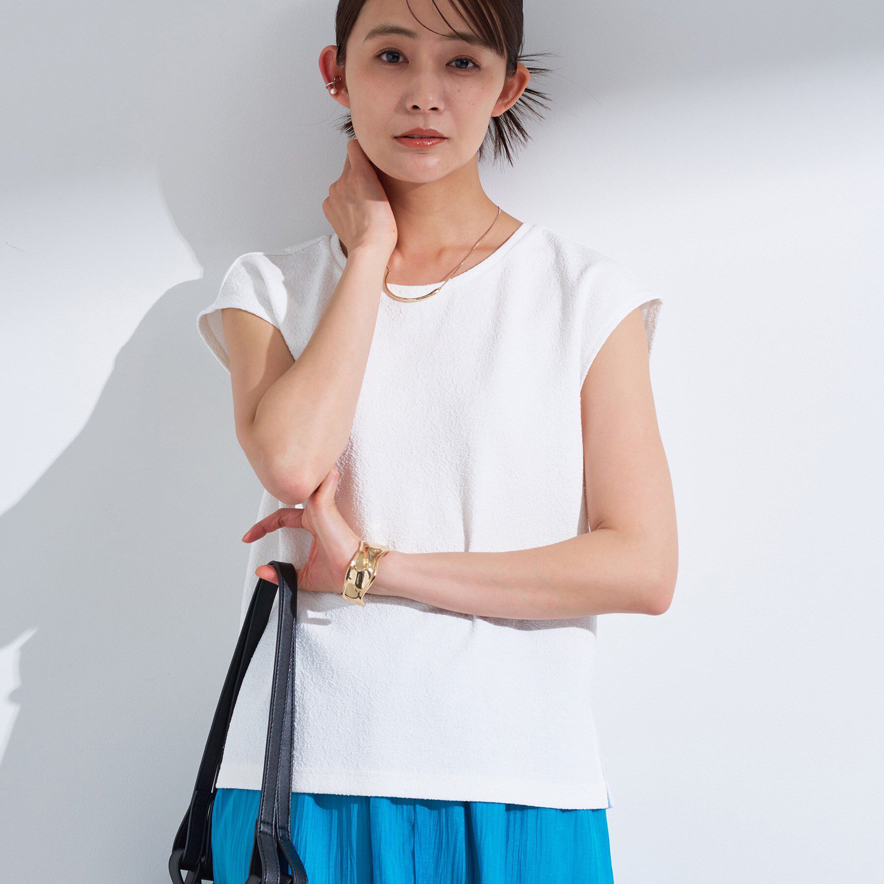 INDIVI「【2点セット／着回し◎】ノースリーブ＆ティアードスカート カセット服」|ワンピース|
