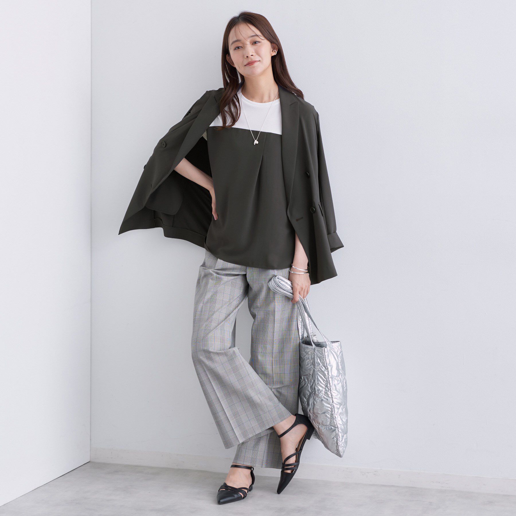 INDIVI「【セットアップ可能】ビスチェレイヤード風トップス」|Tシャツ・カットソー|