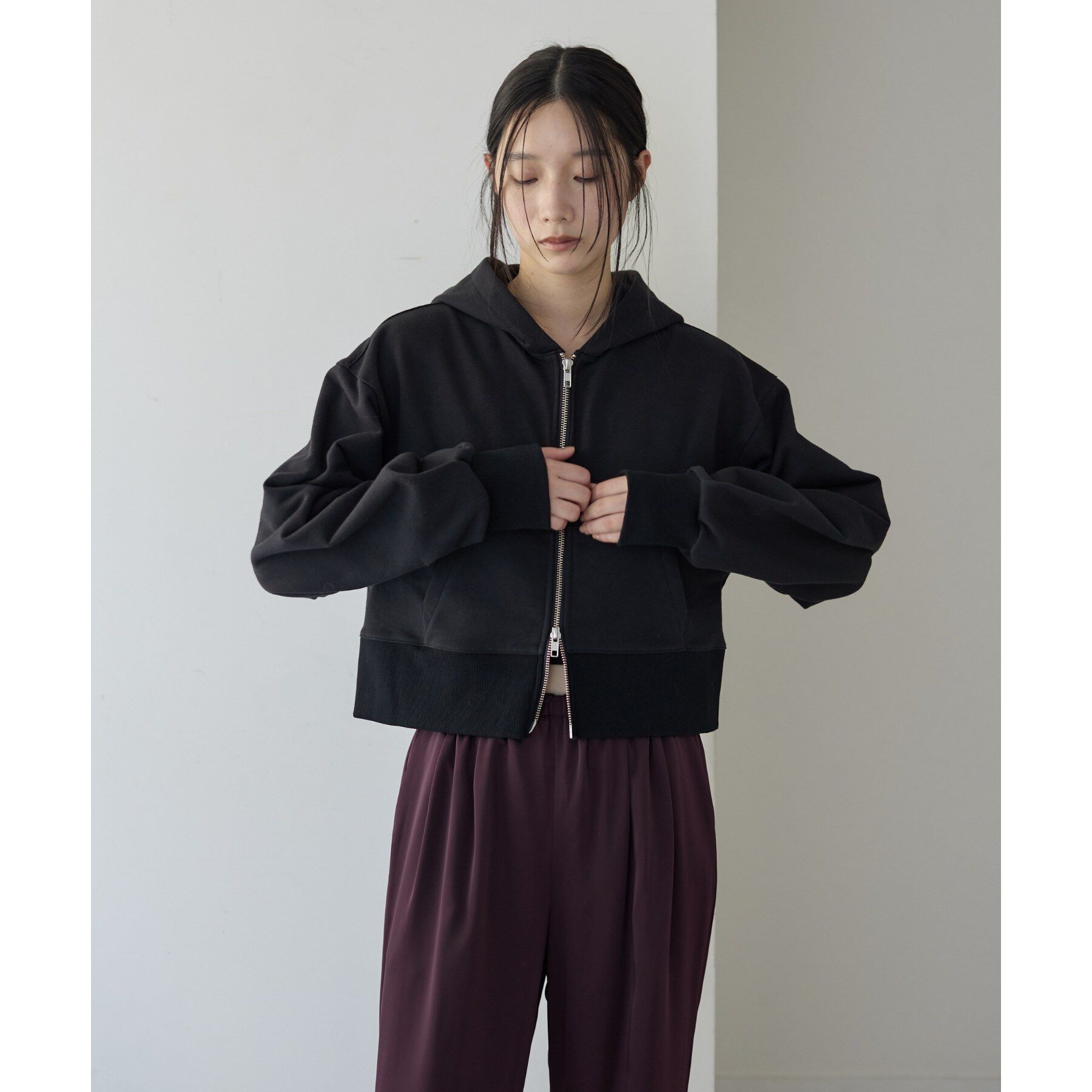 GALLEST「コンパクト裏毛ジップパーカー」|パーカー|