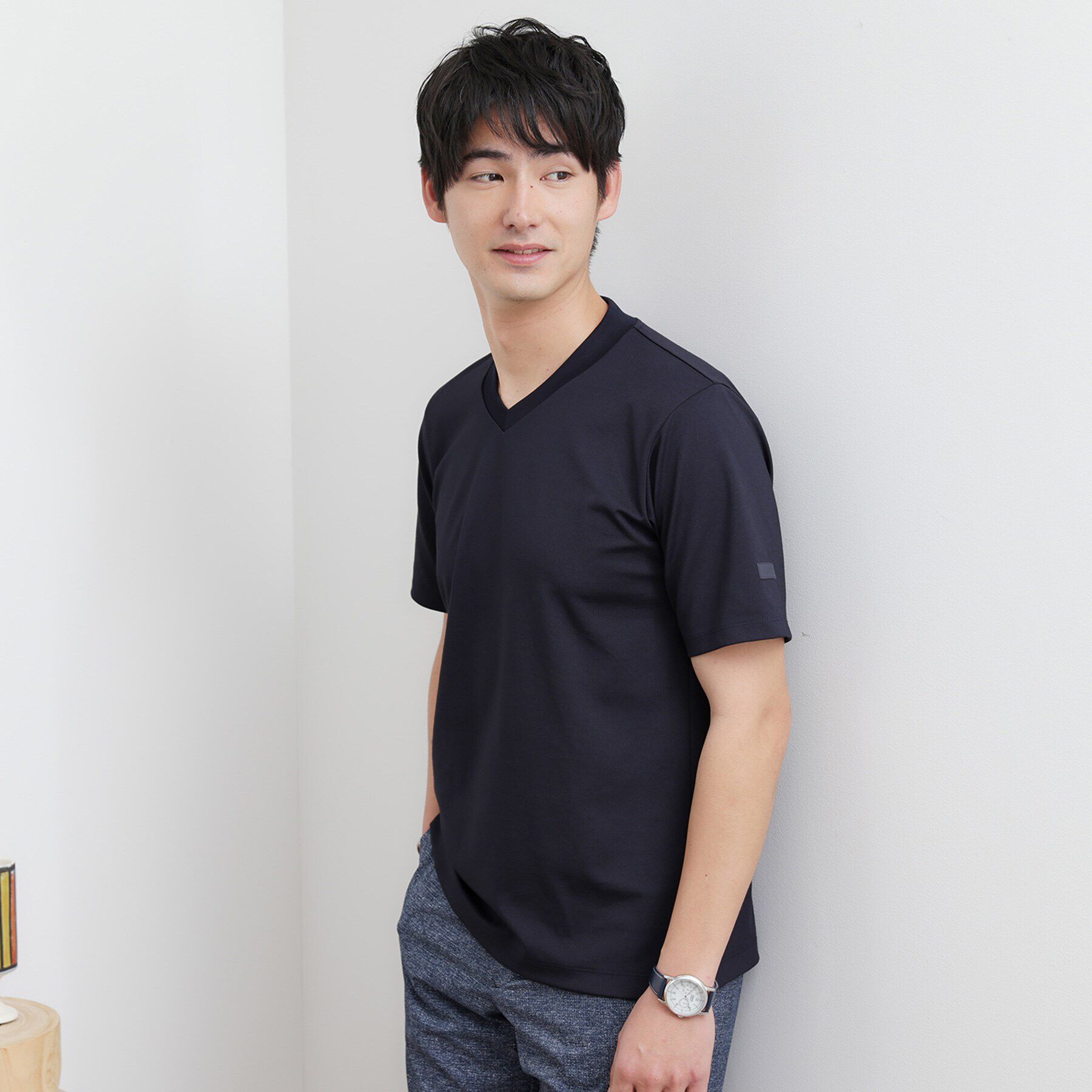 TAKEO KIKUCHI「テーラードジャージ Vネック」|Tシャツ・カットソー|