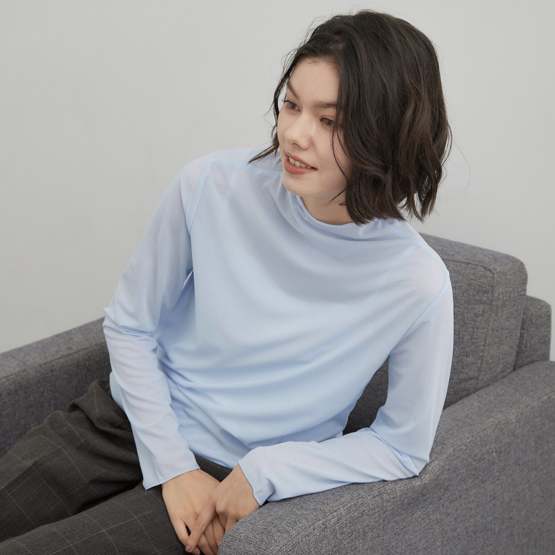 OPAQUE.CLIP「シアーハイネックトップス【洗濯機OK】」|Tシャツ・カットソー|