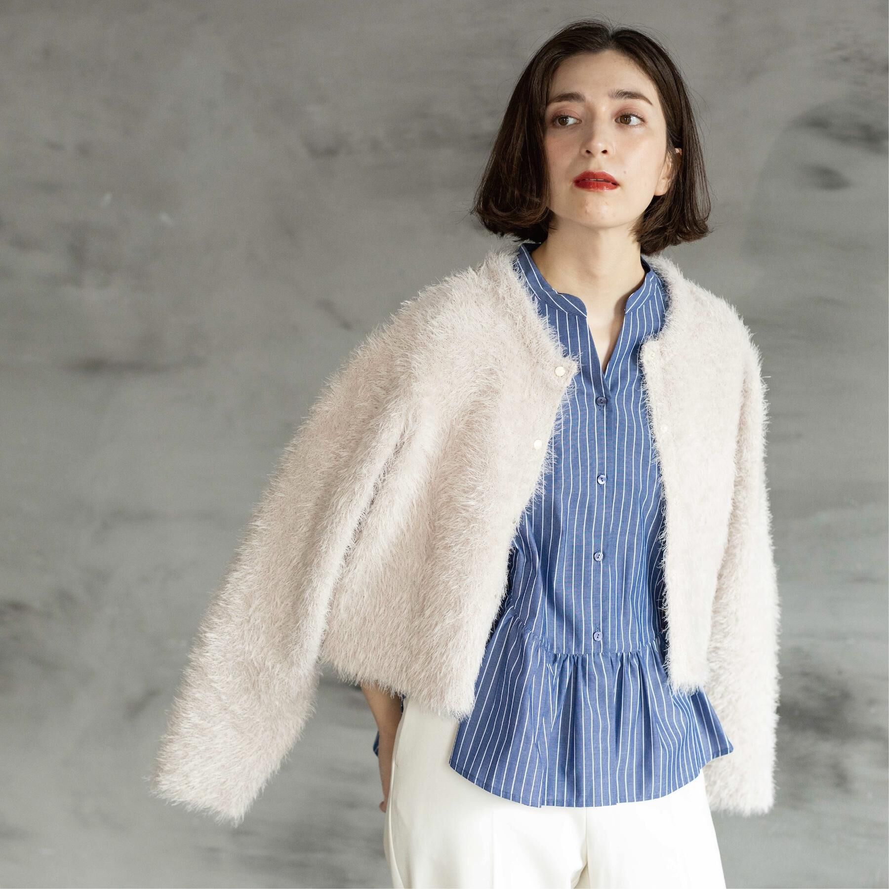 OPAQUE.CLIP「シャギーショートカーディガン【洗濯機OK】」|カーディガン|