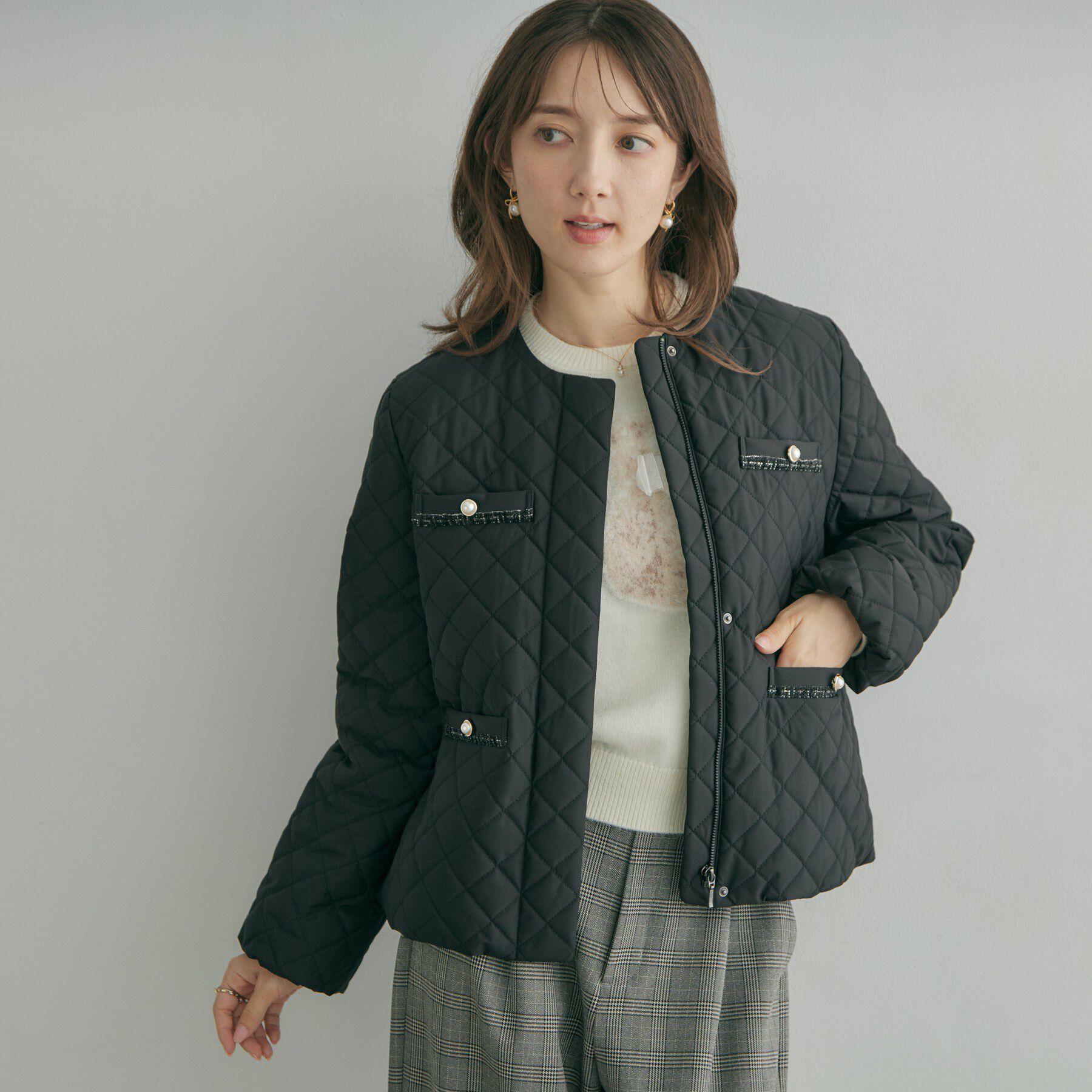 Couture broach「【撥水・防風加工・保温効果】ダイヤキルト ジャケット」|テーラードジャケット|
