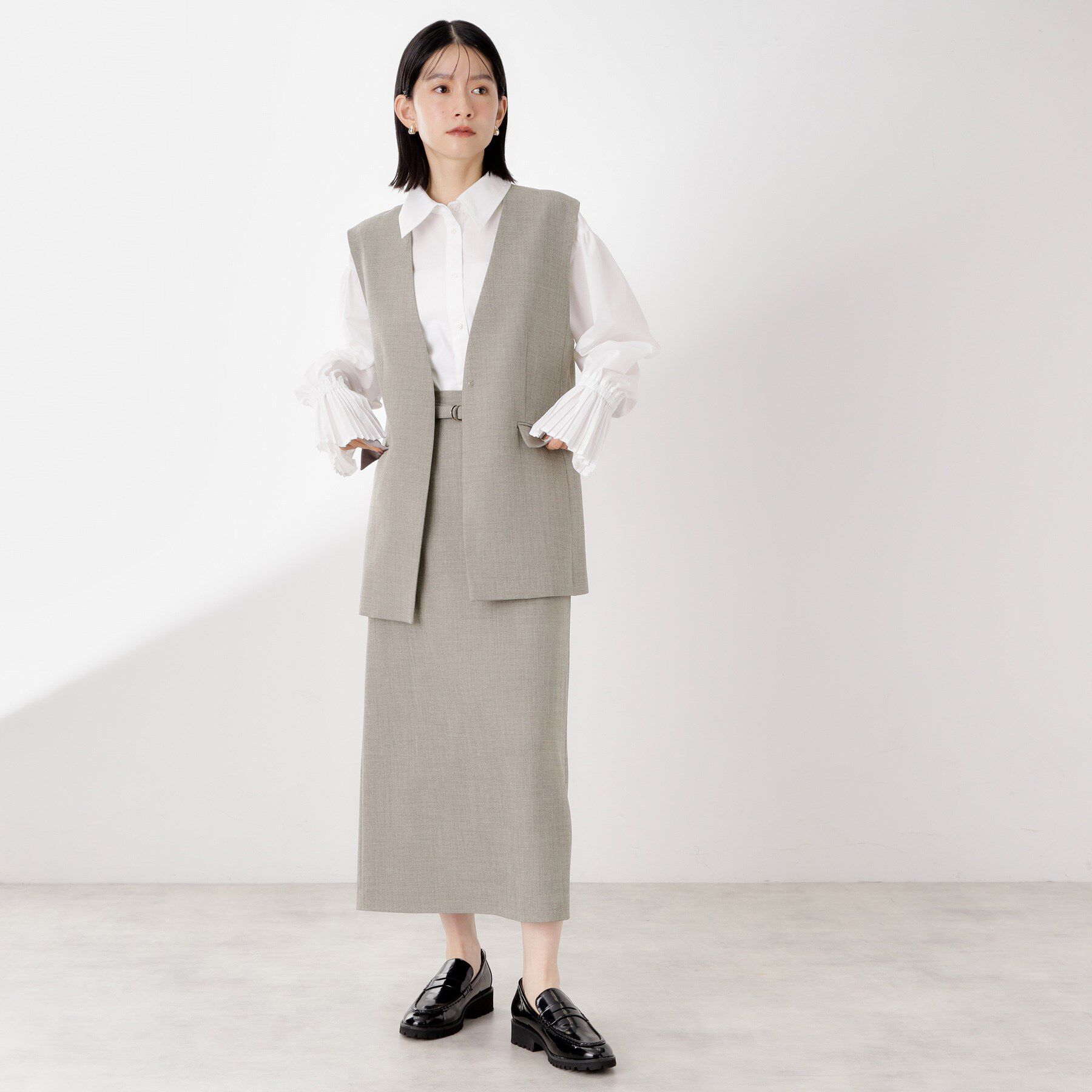 THE SHOP TK「ベルト付ナロースカート【セットアップ可】/CAVIANシリーズ」|スカート|