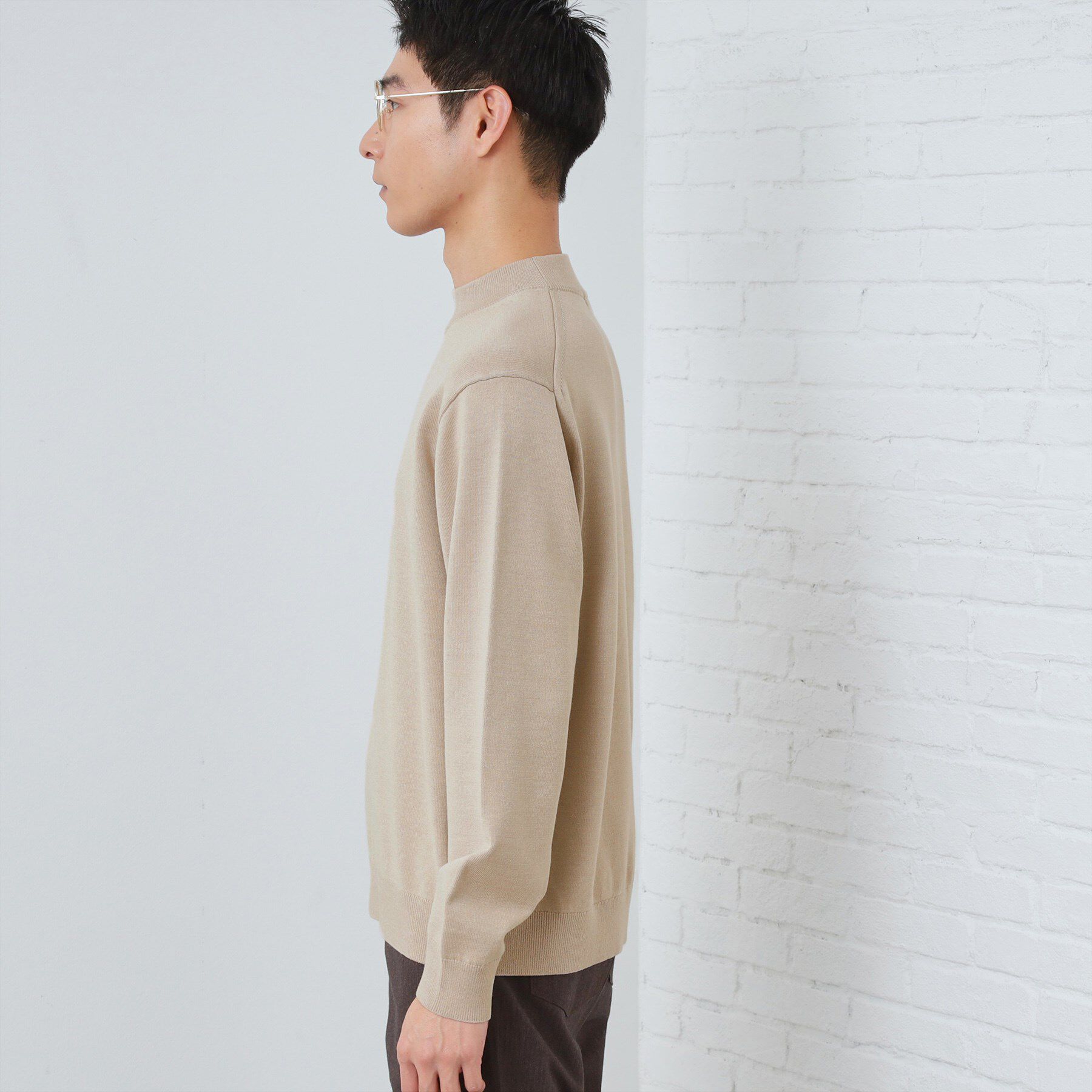 THE SHOP TK「【冬のビジネスシーンに最適】シルキーモックネックニット　洗濯機OK」|ニット・セーター|