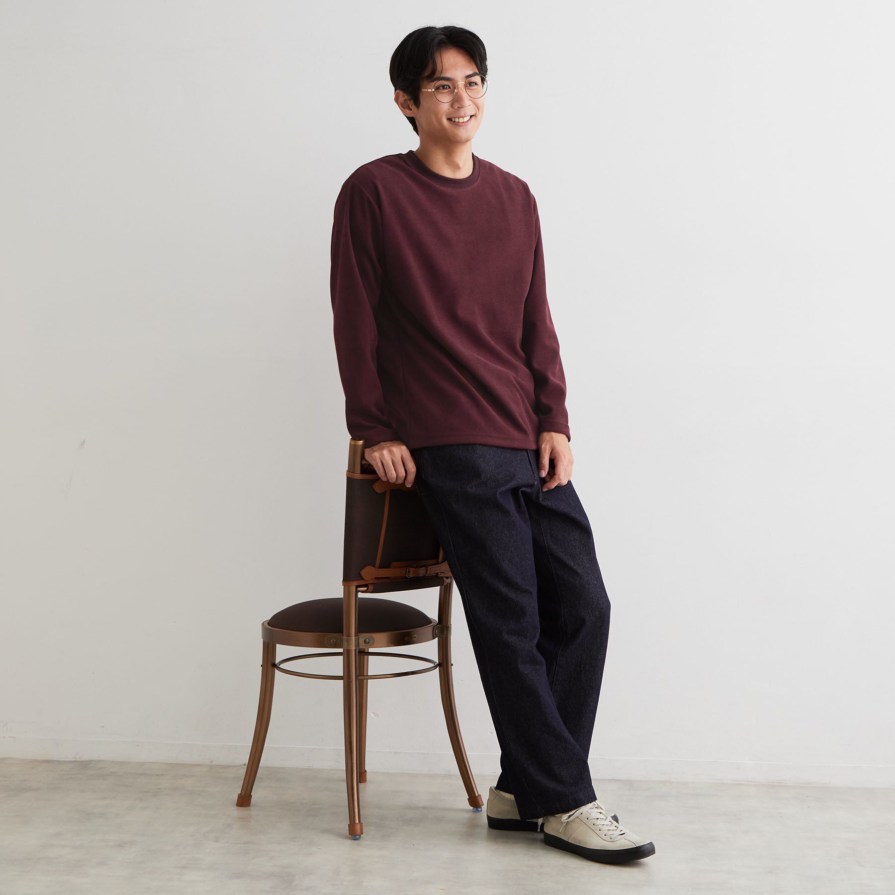 THE SHOP TK「【洗濯機OK】カノコ編み 長袖Tシャツ」|Tシャツ・カットソー|