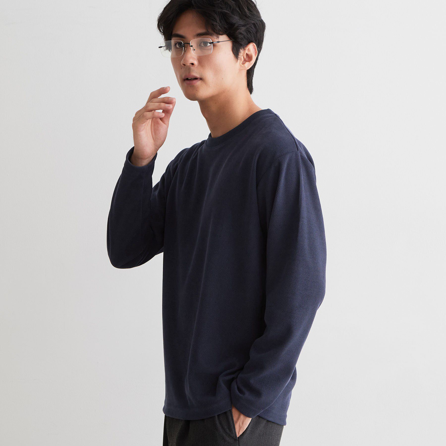 THE SHOP TK「【洗濯機OK】カノコ編み 長袖Tシャツ」|Tシャツ・カットソー|