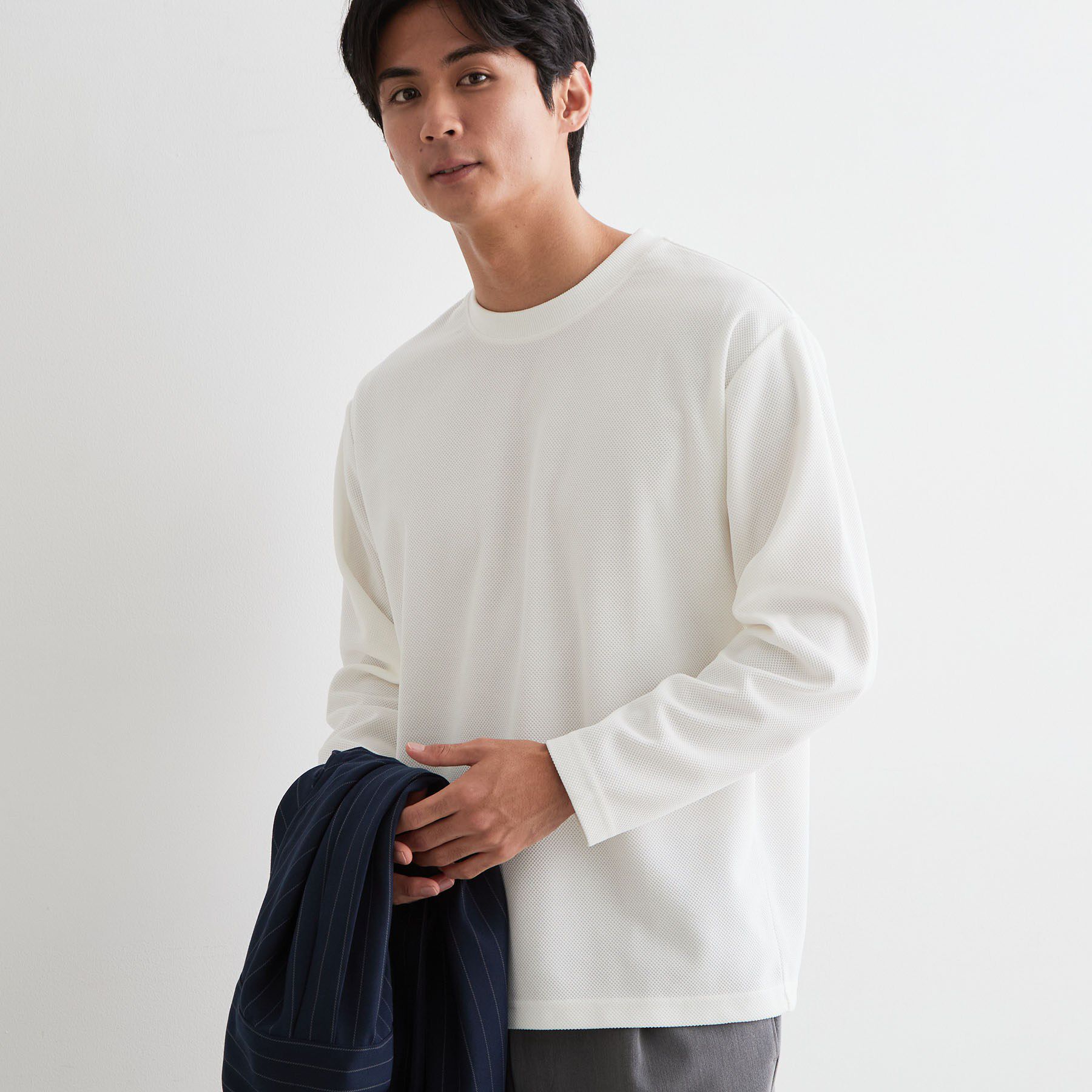 THE SHOP TK「【洗濯機OK】カノコ編み 長袖Tシャツ」|Tシャツ・カットソー|