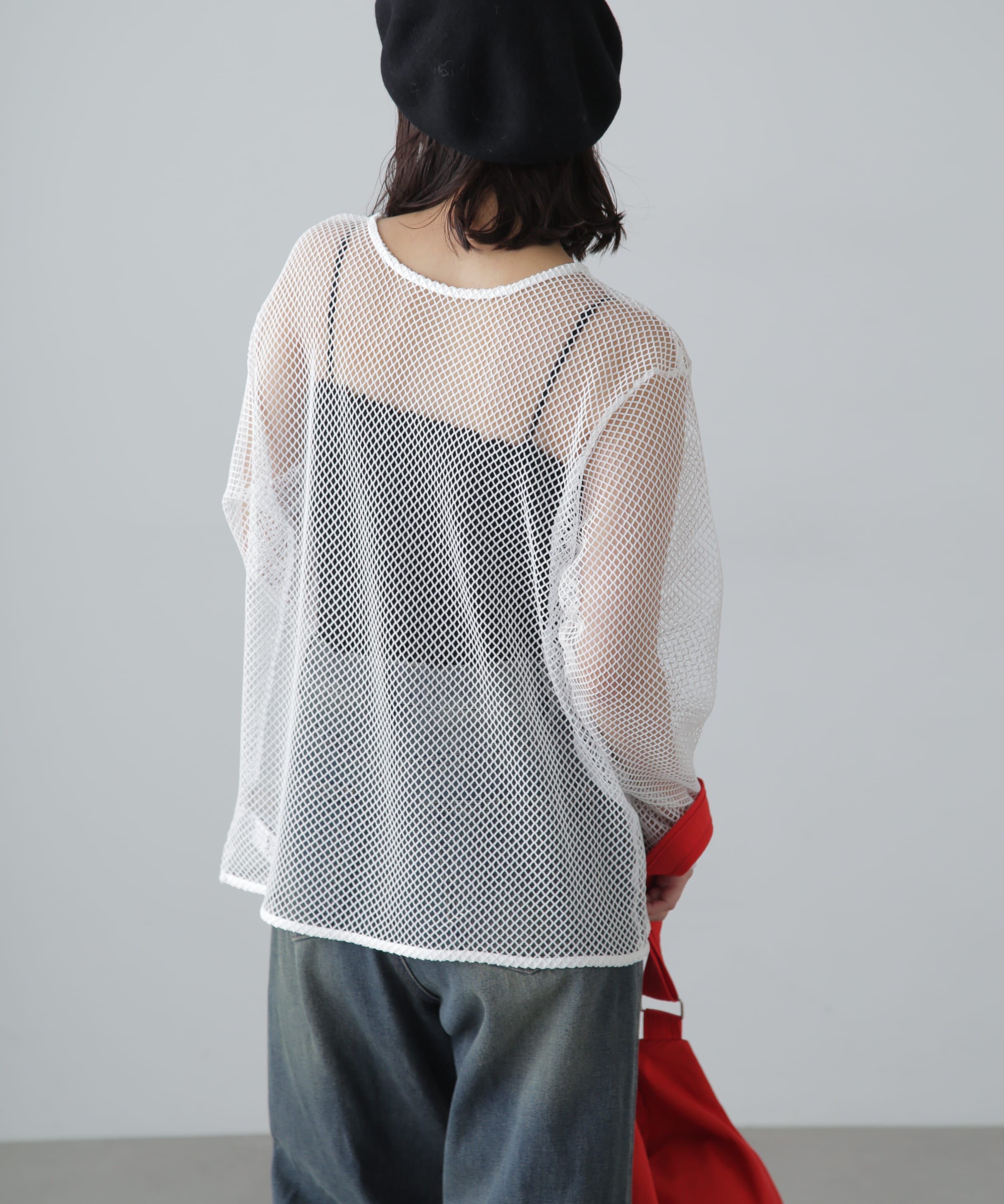  「メッシュロングTシャツ」|Tシャツ・カットソー|