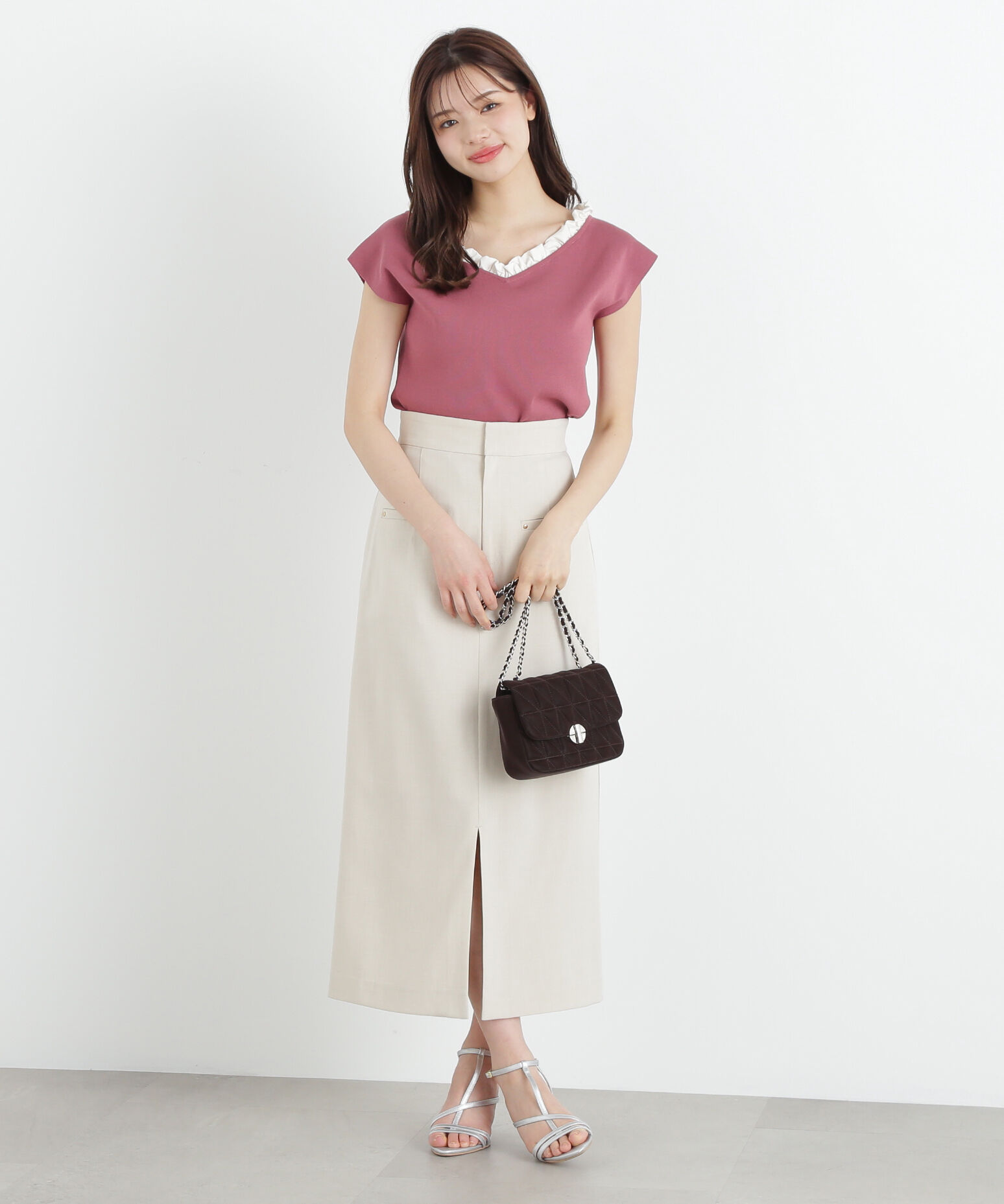 PROPORTION BODY DRESSING「前スリットナロースカート」|スカート|