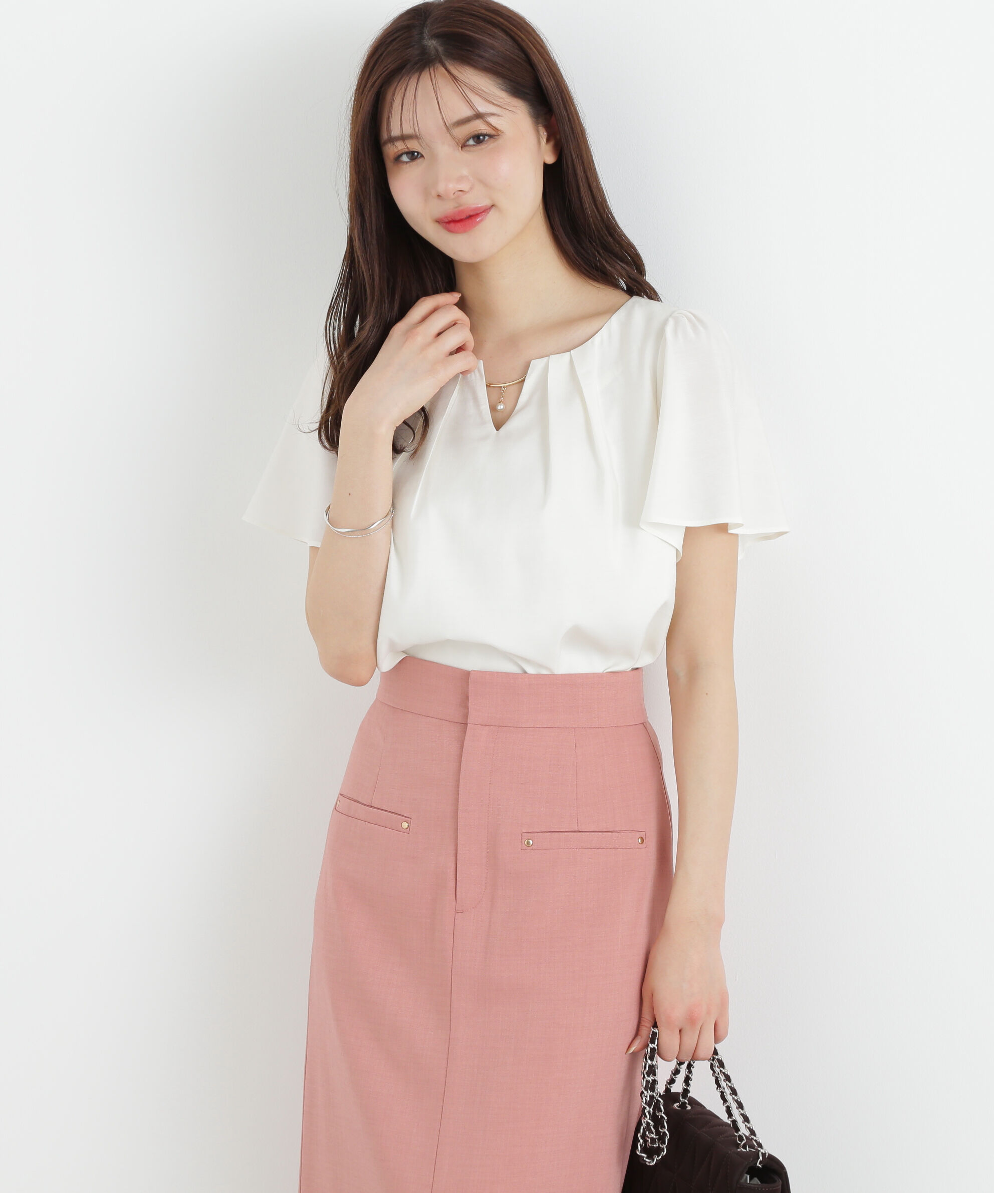 PROPORTION BODY DRESSING「前スリットナロースカート」|スカート|