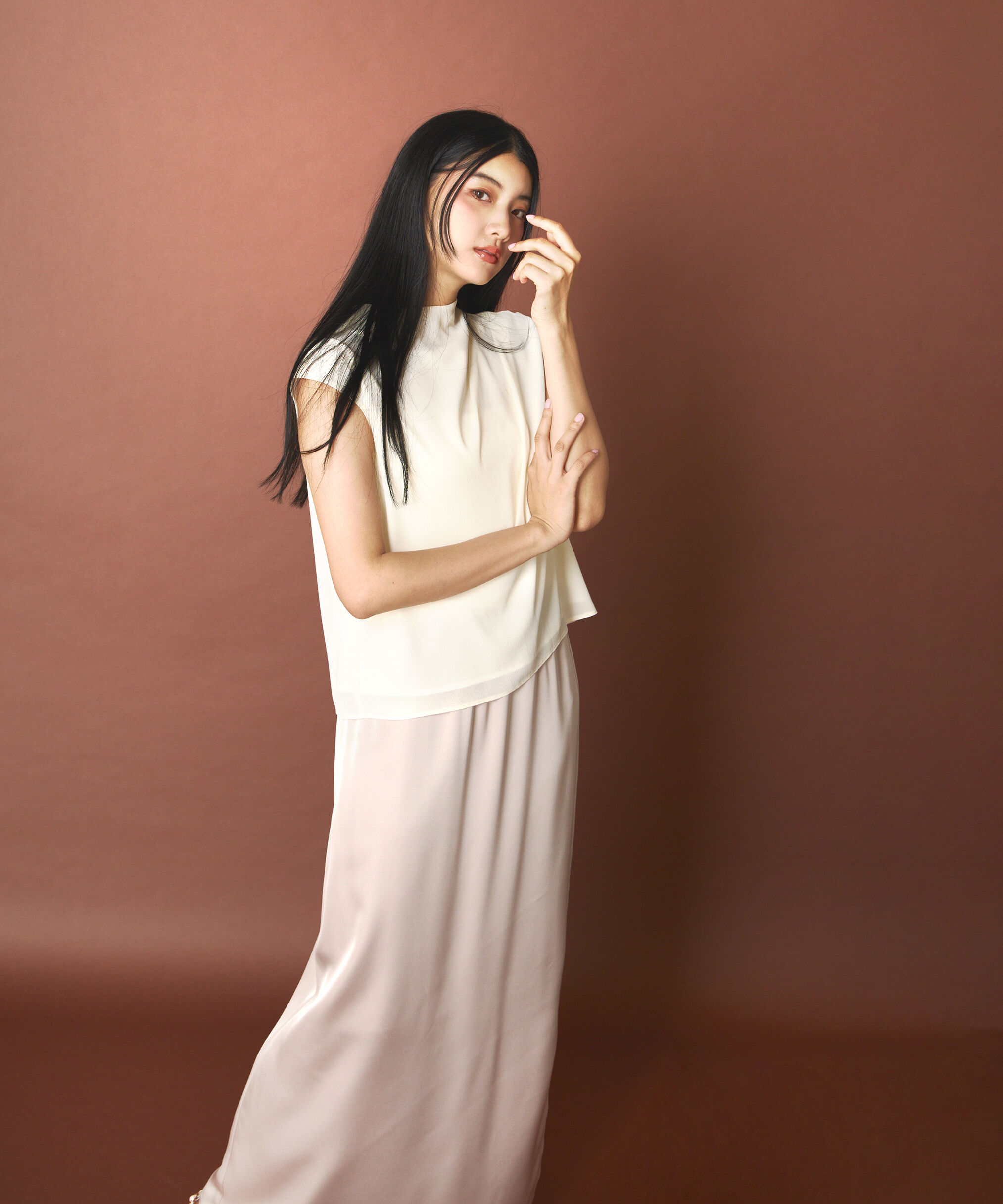 PROPORTION BODY DRESSING「マットサテンスリットスカート」|スカート|