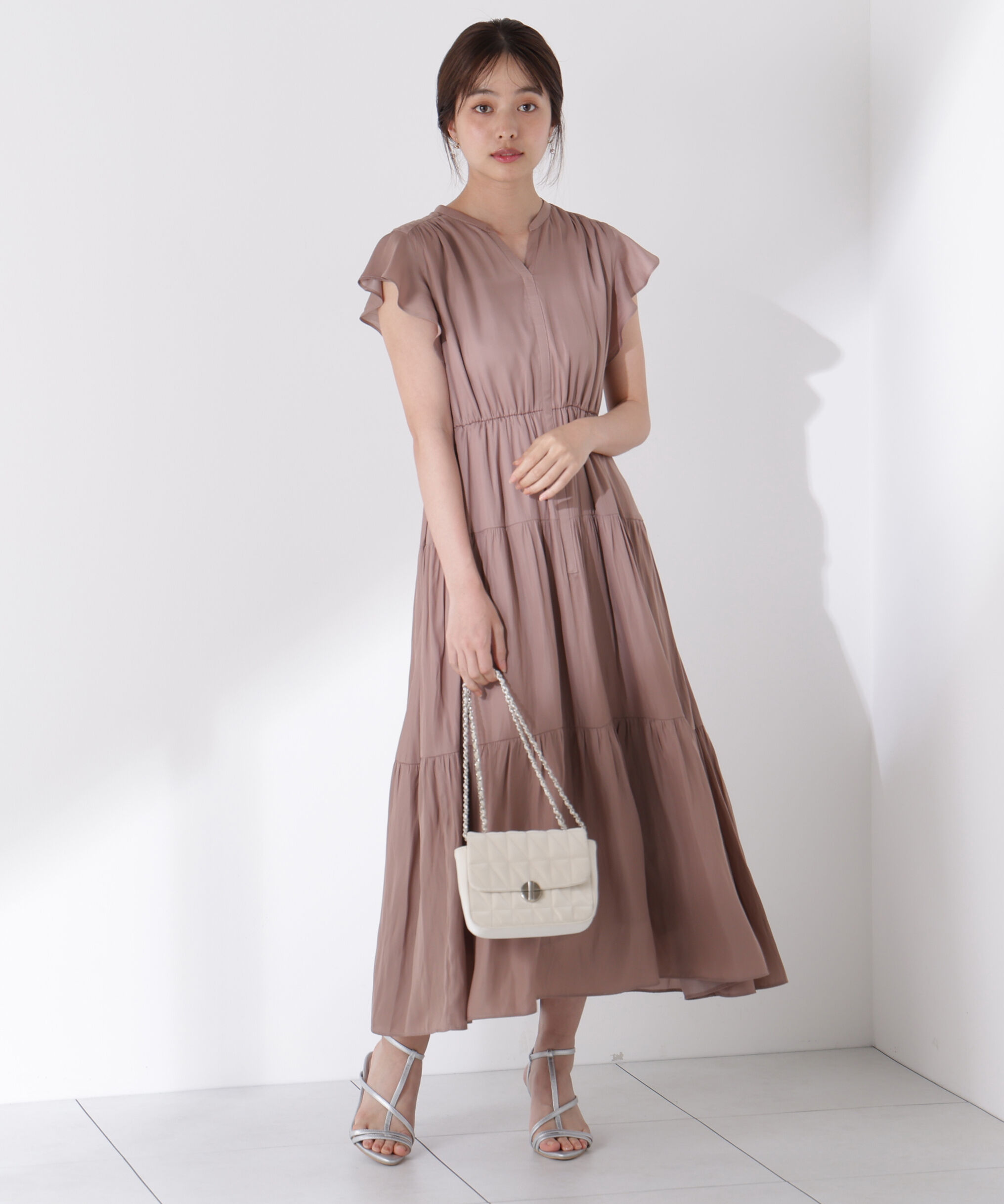 PROPORTION BODY DRESSING「リボン付きギャザーワンピース」|ワンピース|