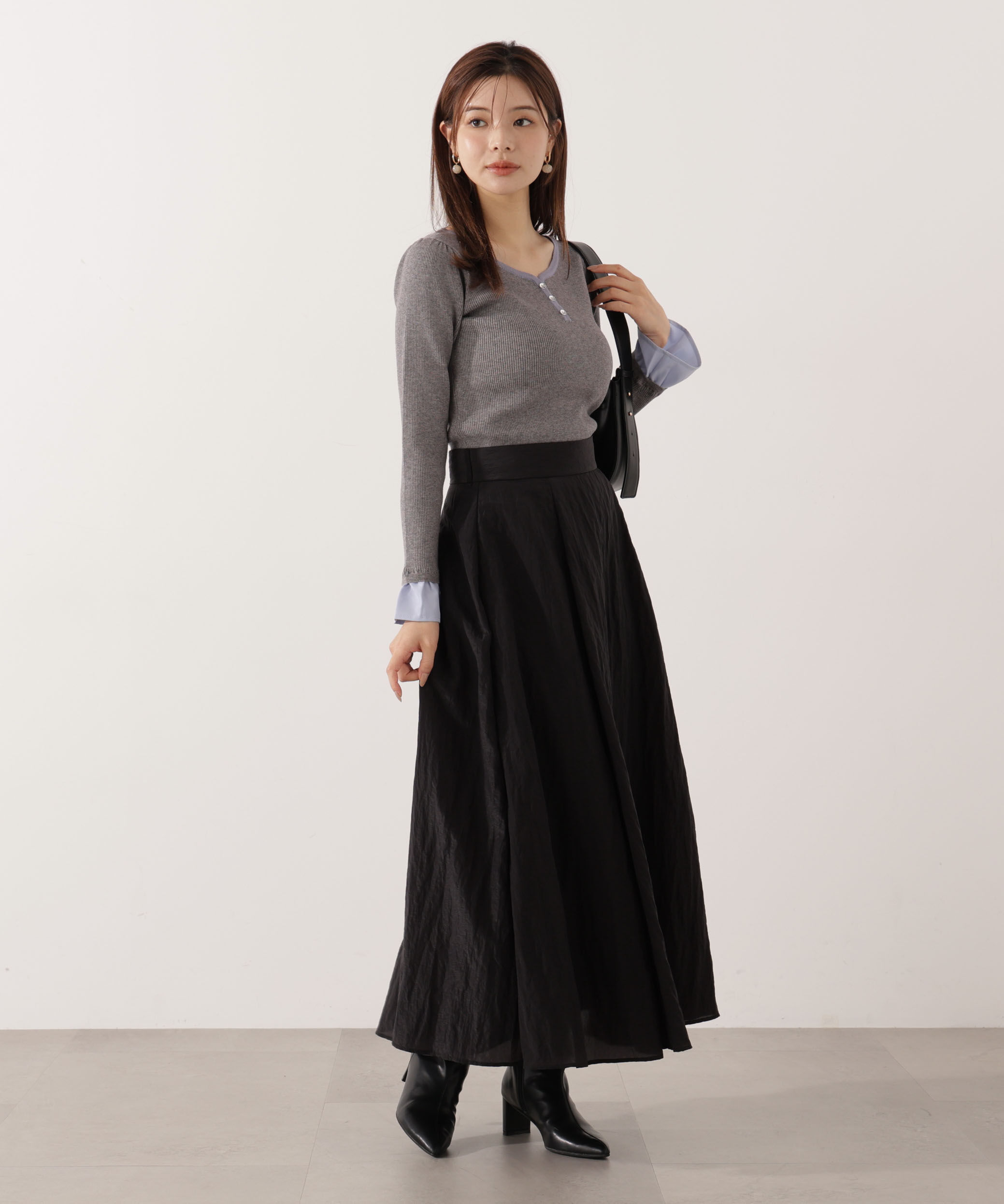 PROPORTION BODY DRESSING「ベルト付きシアーフレアスカート」|スカート|