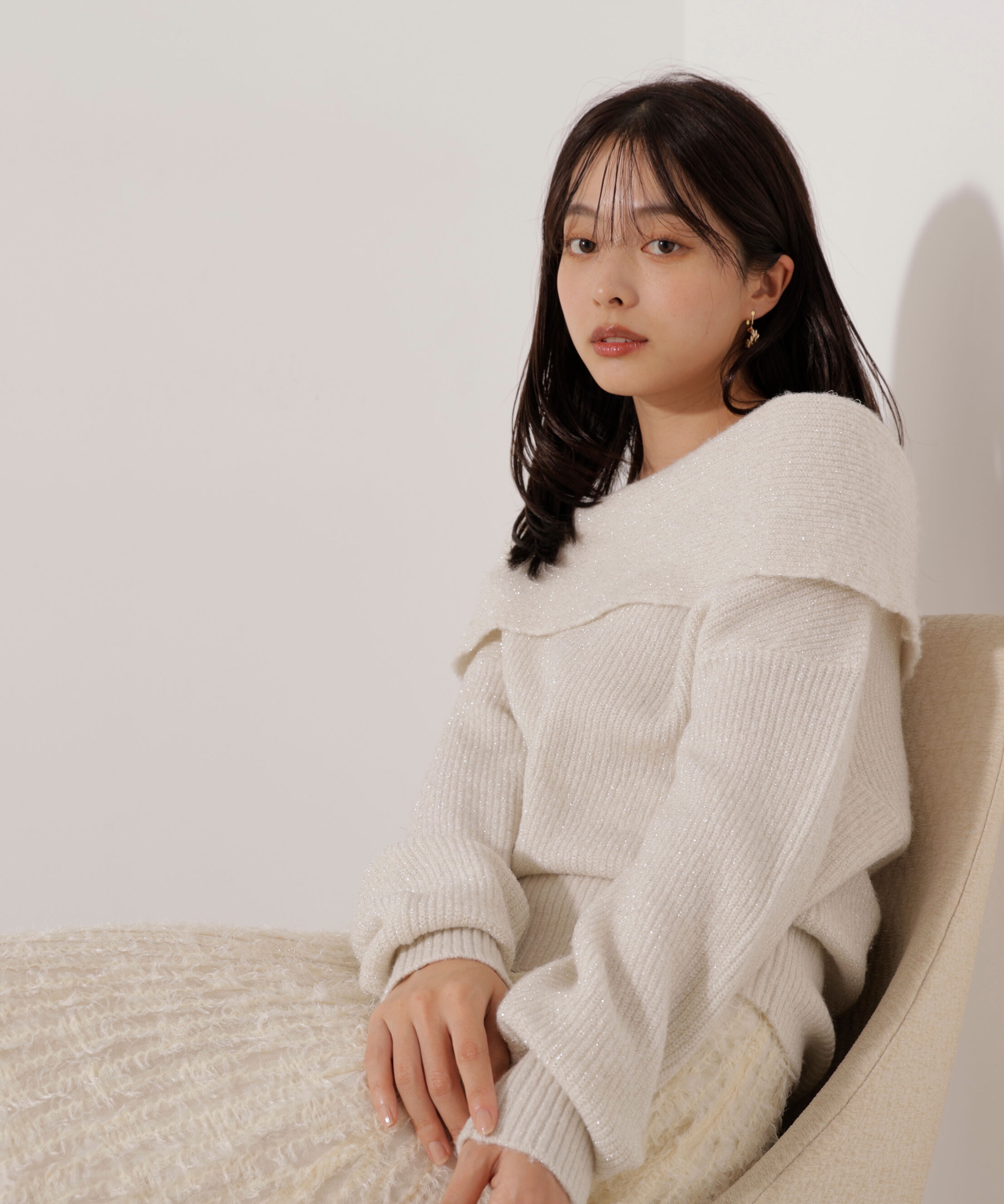 PROPORTION BODY DRESSING「ラメ入りオフショルニット」|ニット・セーター|