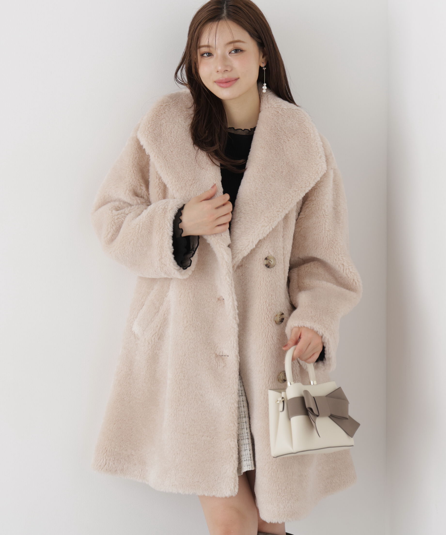 PROPORTION BODY DRESSING「ボアミドルコート 26AW」|その他|ピンクベージ