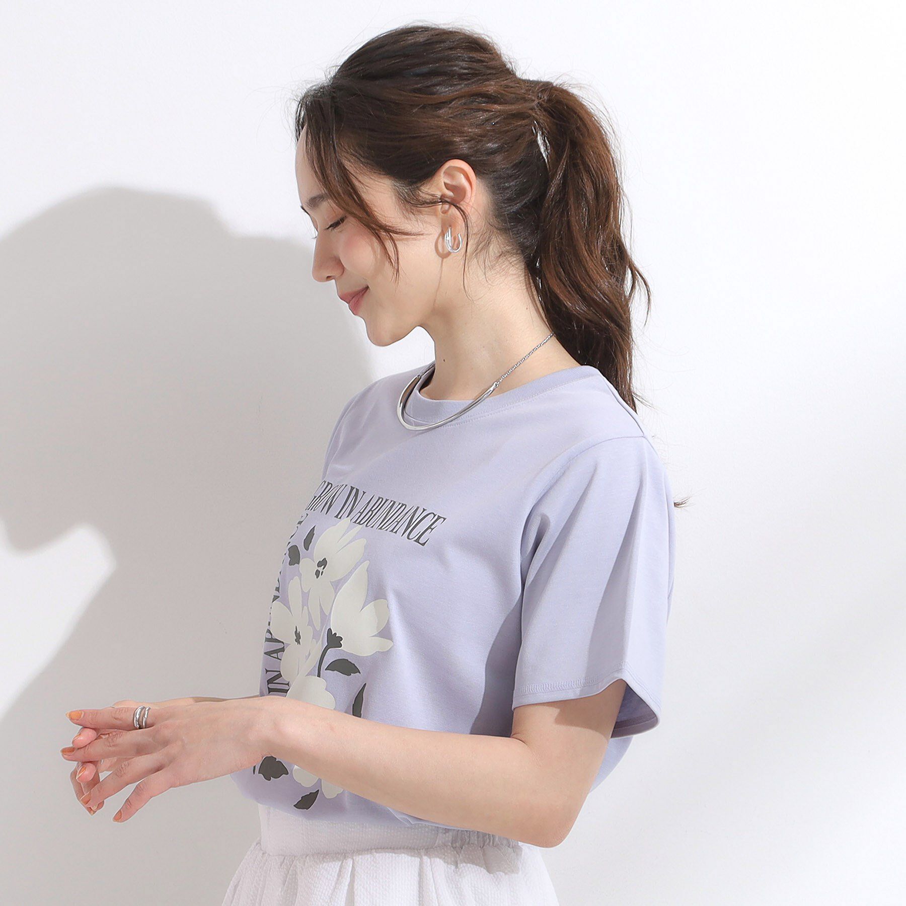 SHOO･LA･RUE「【S-LL/ひんやり/汗ジミ軽減/UVカット】グラフィックアソートTシャツ」|Tシャツ・カットソー|