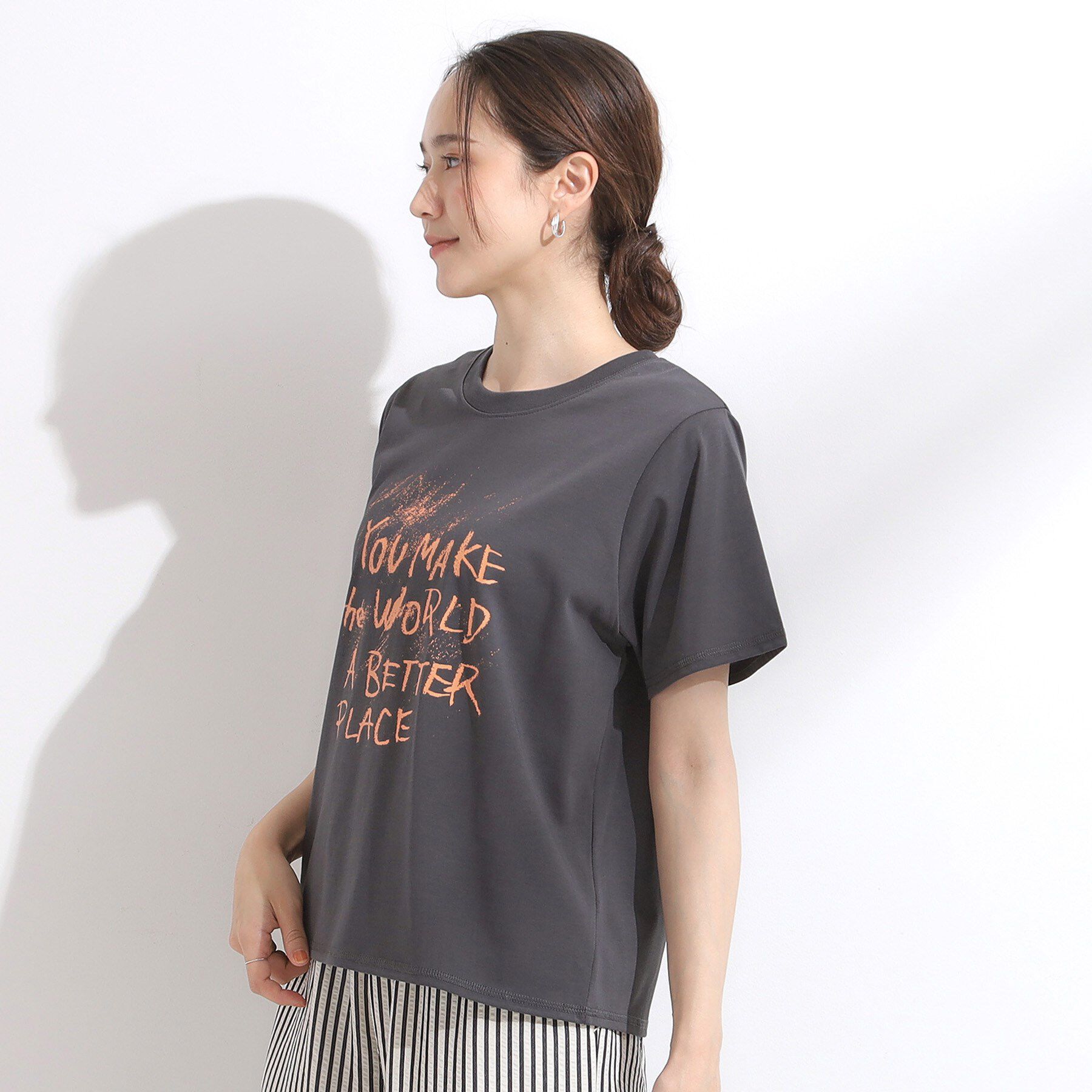 SHOO･LA･RUE「【S-LL/ひんやり/汗ジミ軽減/UVカット】グラフィックアソートTシャツ」|Tシャツ・カットソー|