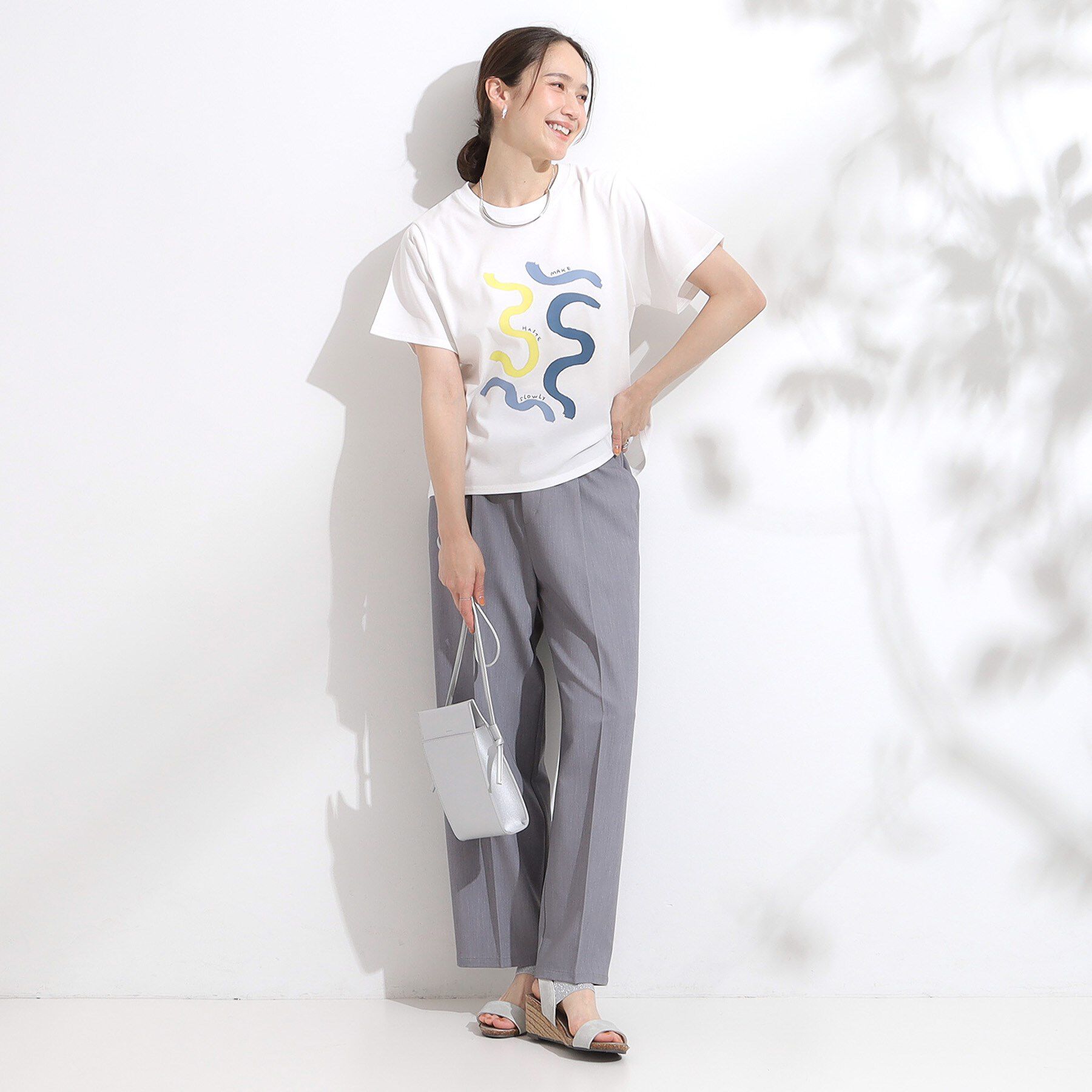 SHOO･LA･RUE「【S-LL/ひんやり/汗ジミ軽減/UVカット】グラフィックアソートTシャツ」|Tシャツ・カットソー|
