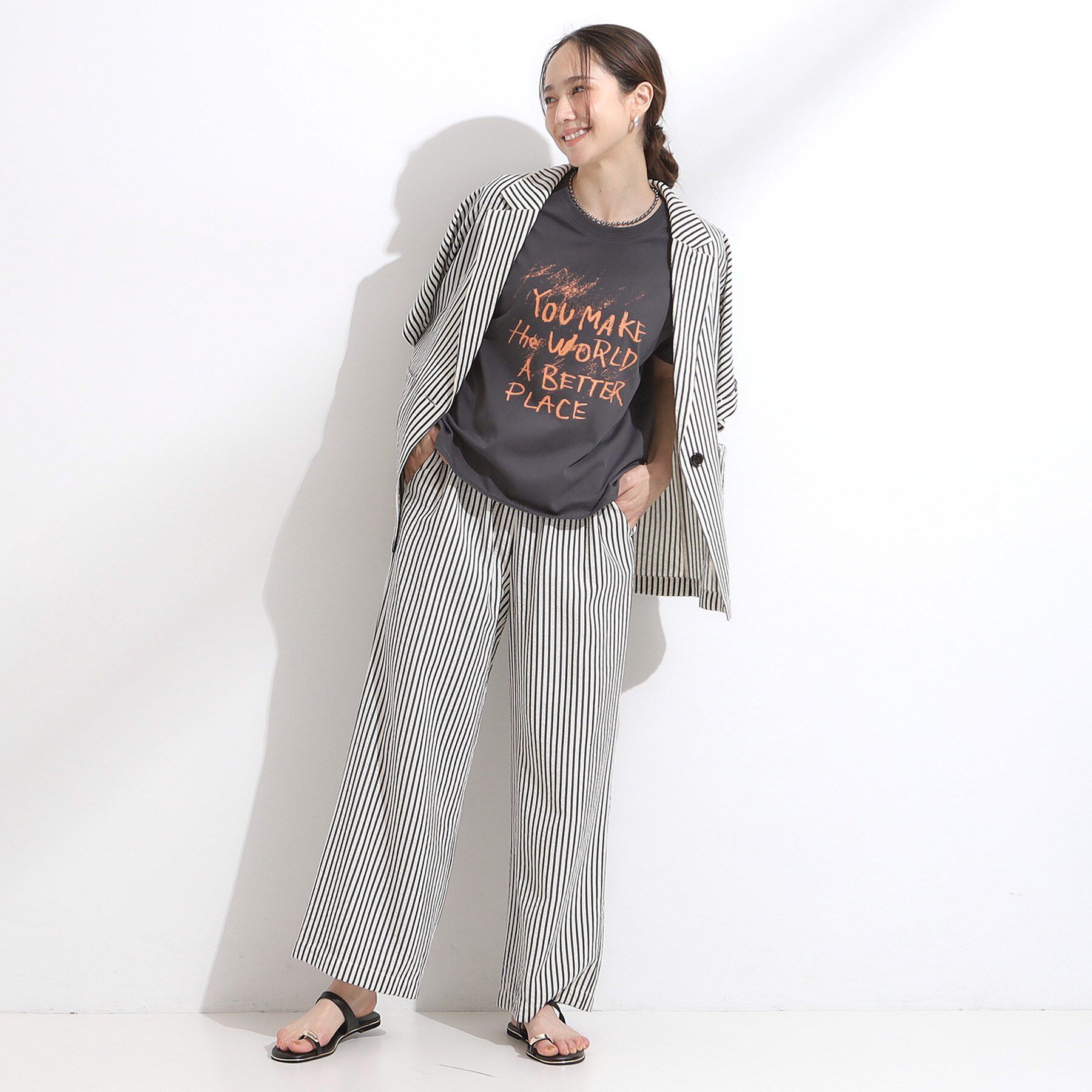 SHOO･LA･RUE「【S-LL/ひんやり/汗ジミ軽減/UVカット】グラフィックアソートTシャツ」|Tシャツ・カットソー|