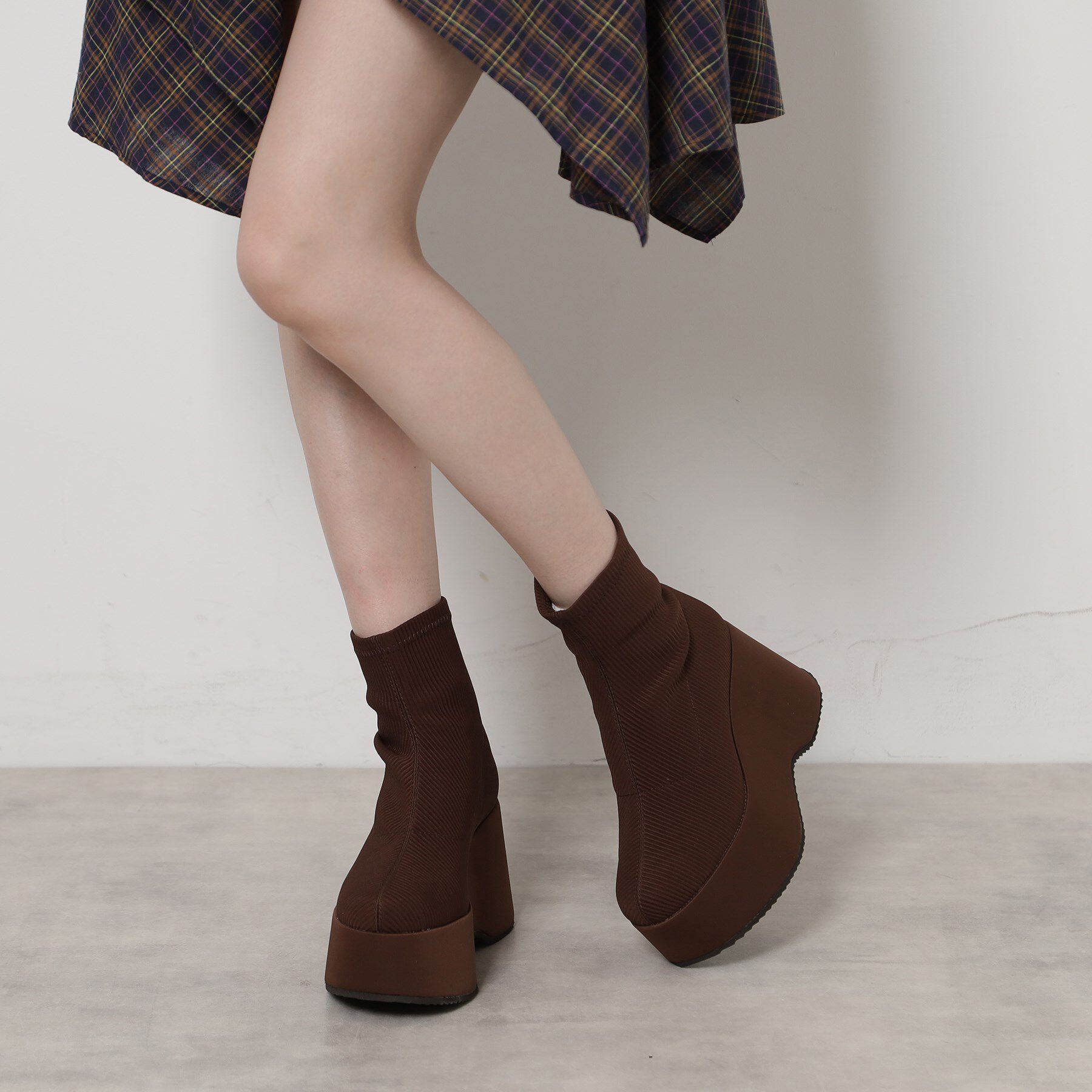 ESPERANZA「厚底ニットショートブーツ」|ショートブーツ|