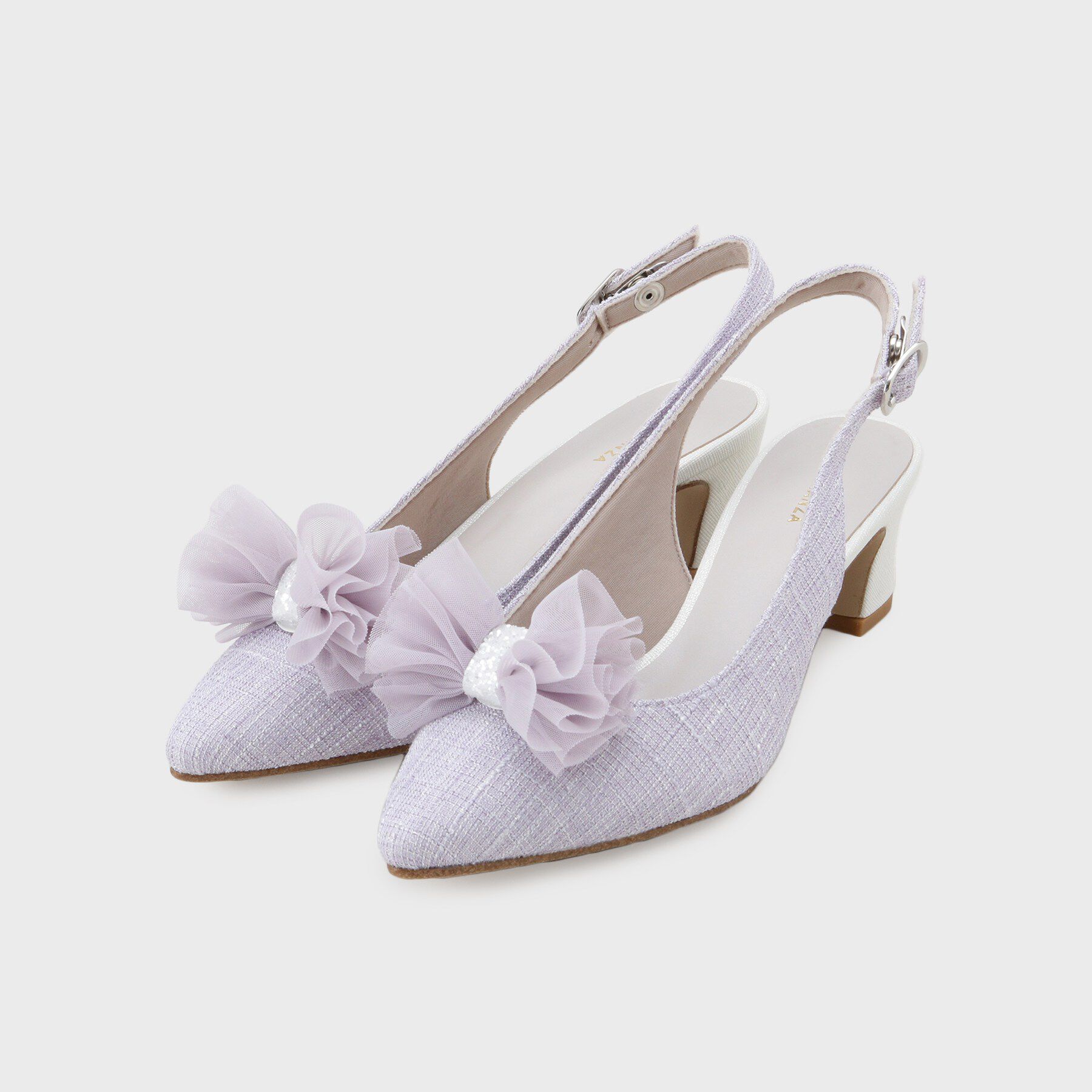 ESPERANZA「シフォンリボン付きバックストラップパンプス」|パンプス|