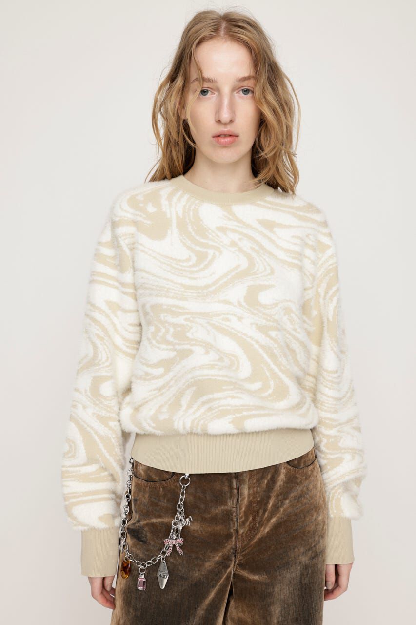 SLY「MIX SHAGGY MARBLE トップス」|ニット・セーター|