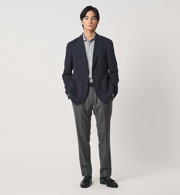 UNITED ARROWS「サイドシャーリング 1プリーツ スリムテーパード スラックス ヨコストレッチ」|スラックス|