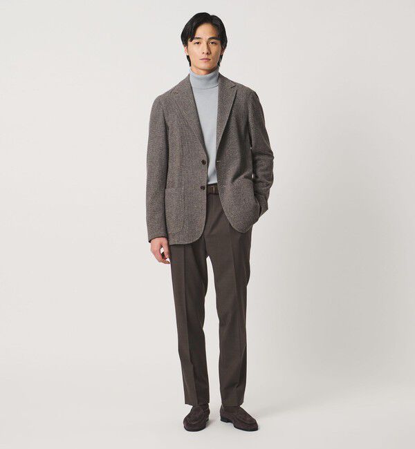 UNITED ARROWS「サイドシャーリング 1プリーツ スリムテーパード スラックス ヨコストレッチ」|スラックス|
