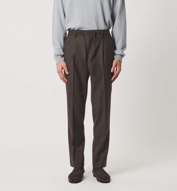 UNITED ARROWS「サイドシャーリング 1プリーツ スリムテーパード スラックス ヨコストレッチ」|スラックス|