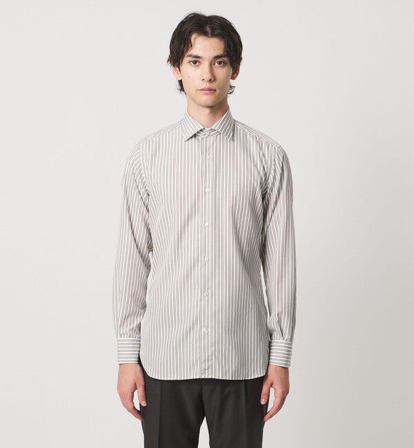 UNITED ARROWS「イージーケア AG オルタネートストライプ セミワイドカラーシャツ 抗菌防臭」|シャツ・ブラウス|
