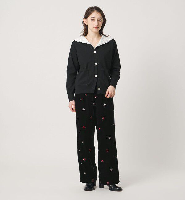 UNITED ARROWS「エンブロイダリー ベルベット イージーパンツ」|その他|