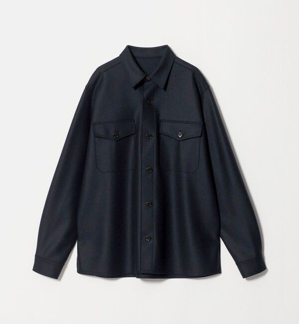 UNITED ARROWS「ジャージメルトン CPO シャツ」|カーディガン|NAVY
