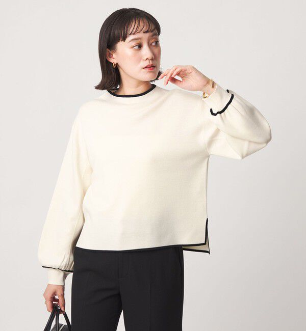 UNITED ARROWS green label relaxing「ウール スムース ハイネック プルオーバー ウォッシャブル」|ニット・セーター|OFF WHITE