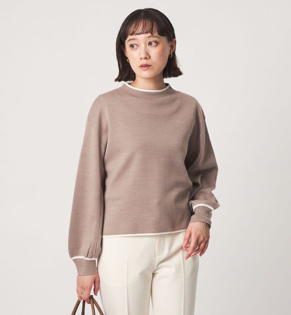 UNITED ARROWS green label relaxing「ウール スムース ハイネック プルオーバー ウォッシャブル」|ニット・セーター|BEIGE