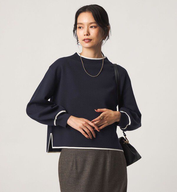 UNITED ARROWS green label relaxing「ウール スムース ハイネック プルオーバー ウォッシャブル」|ニット・セーター|NAVY