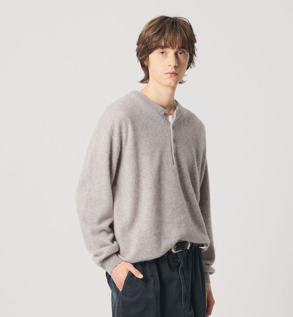 BEAUTY&YOUTH UNITED ARROWS「ミンク フィニッシュ ウール ヘンリーネック ニット」|ニット・セーター|